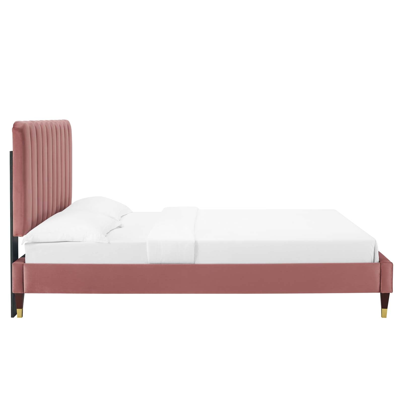 Reagan Queen Performance Velvet Platform Bed By Modway - MOD-6587 | Beds | Modishstore - 27