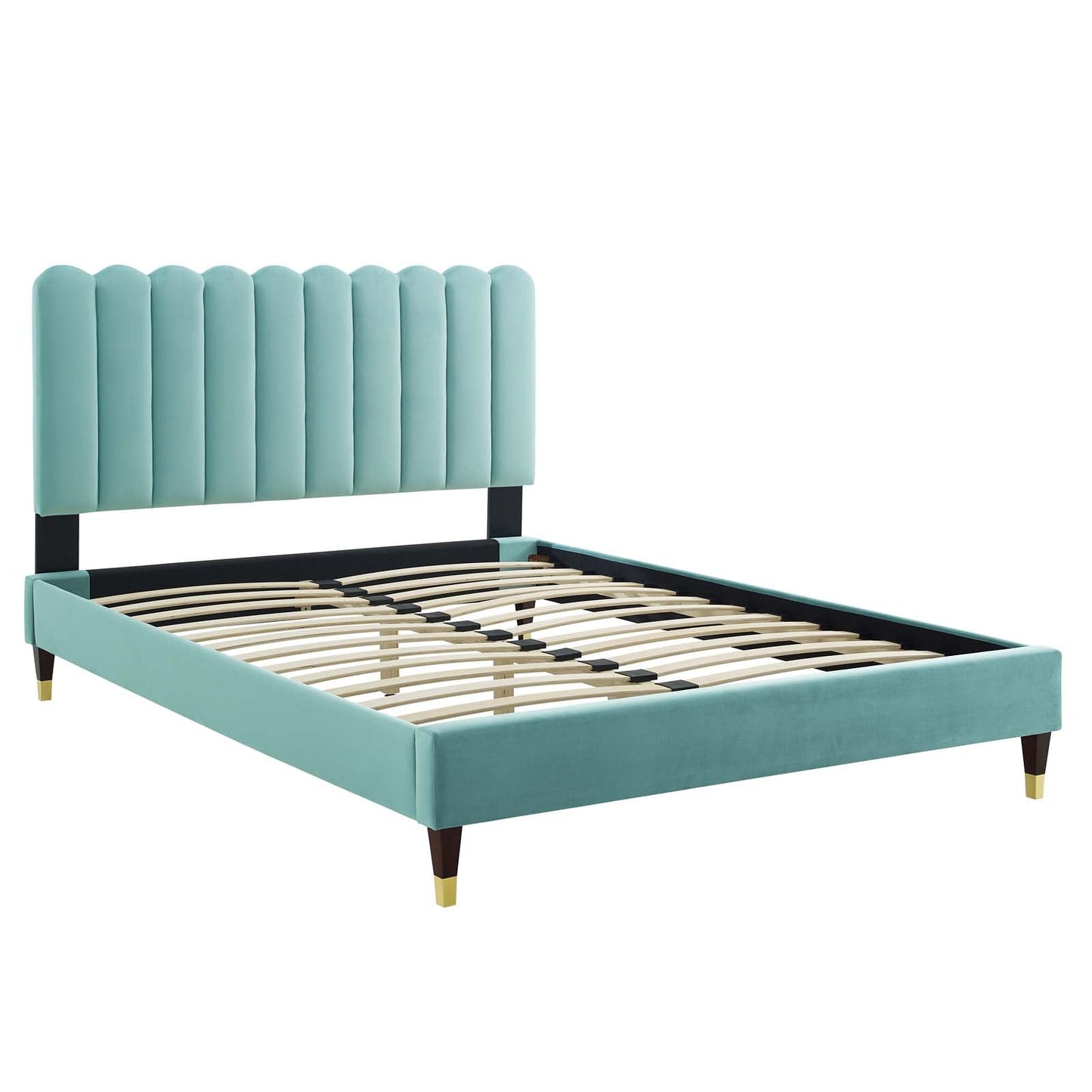 Reagan Queen Performance Velvet Platform Bed By Modway - MOD-6587 | Beds | Modishstore - 58