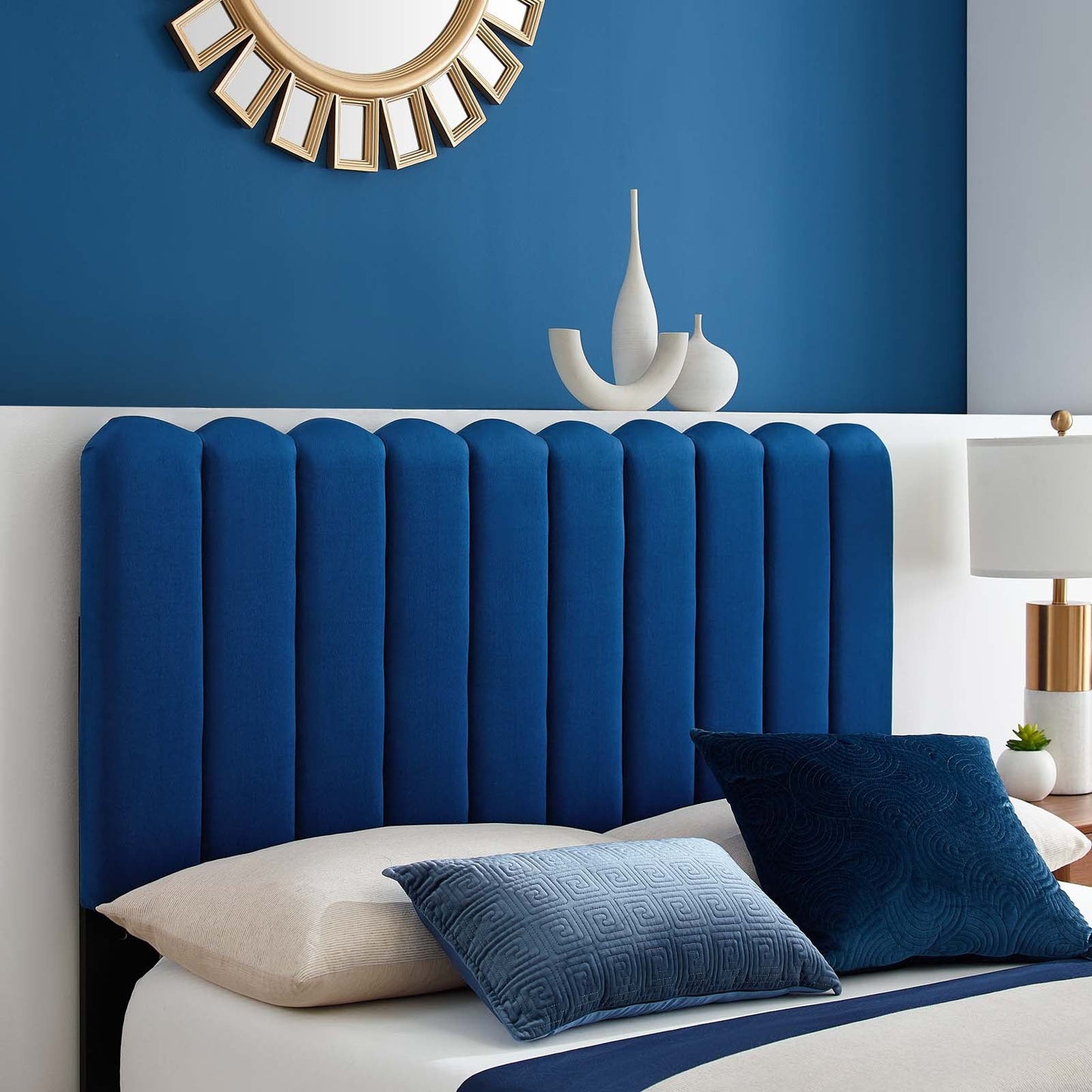 Reagan Queen Performance Velvet Platform Bed By Modway - MOD-6587 | Beds | Modishstore - 72