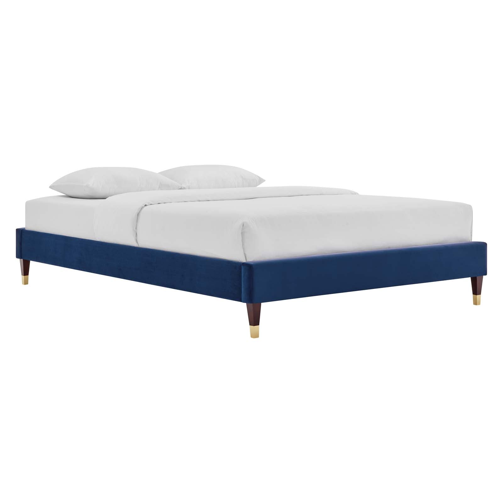 Reagan Queen Performance Velvet Platform Bed By Modway - MOD-6587 | Beds | Modishstore - 78