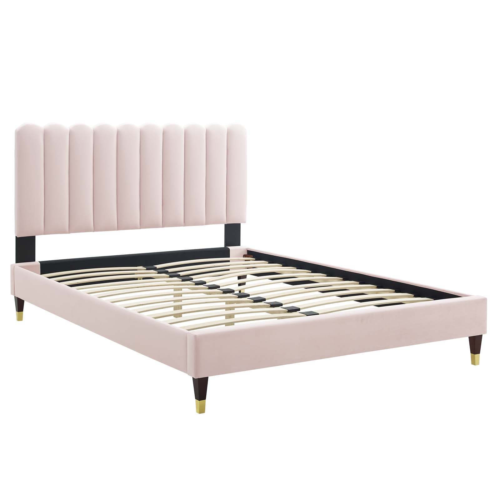 Reagan Queen Performance Velvet Platform Bed By Modway - MOD-6587 | Beds | Modishstore - 90
