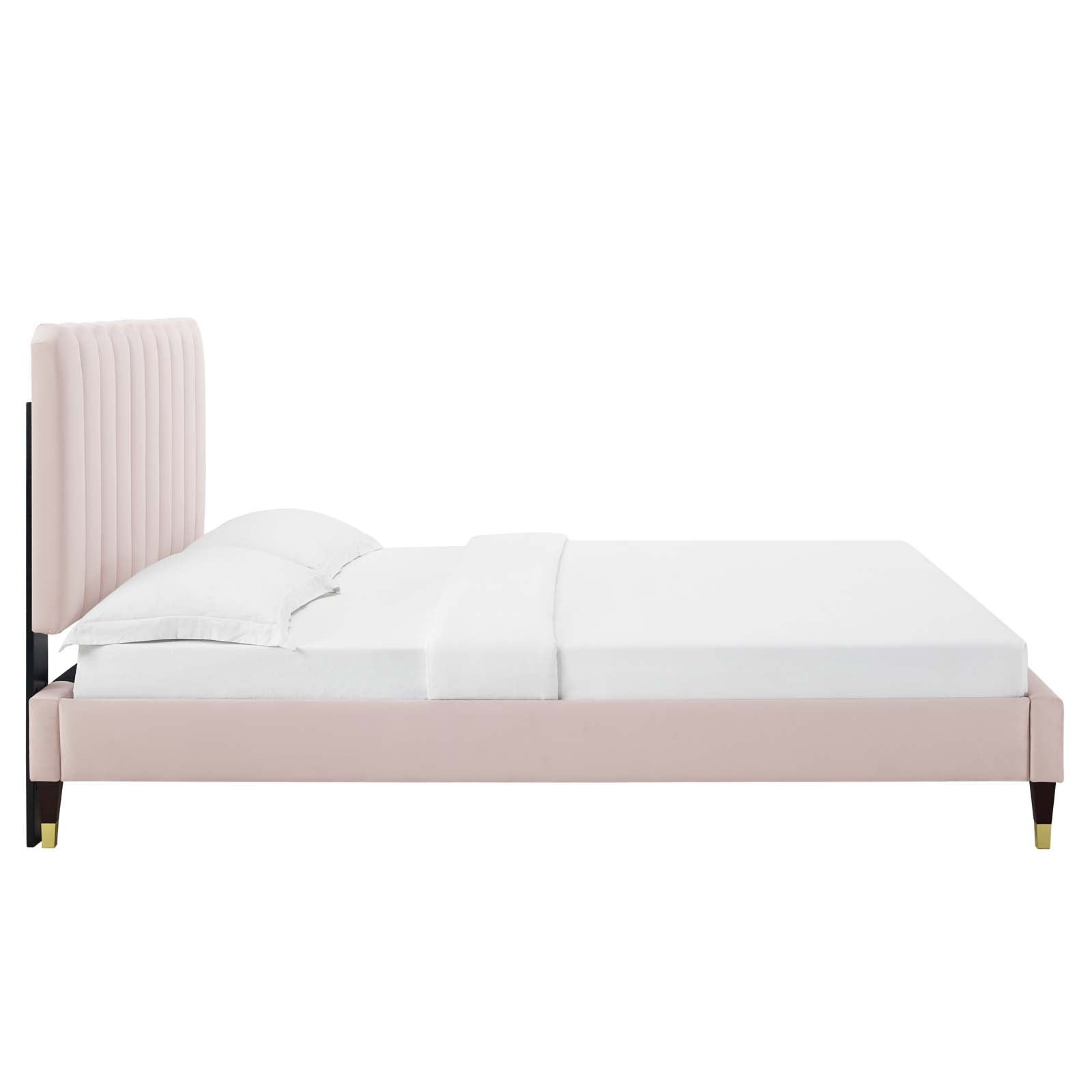 Reagan Queen Performance Velvet Platform Bed By Modway - MOD-6587 | Beds | Modishstore - 91