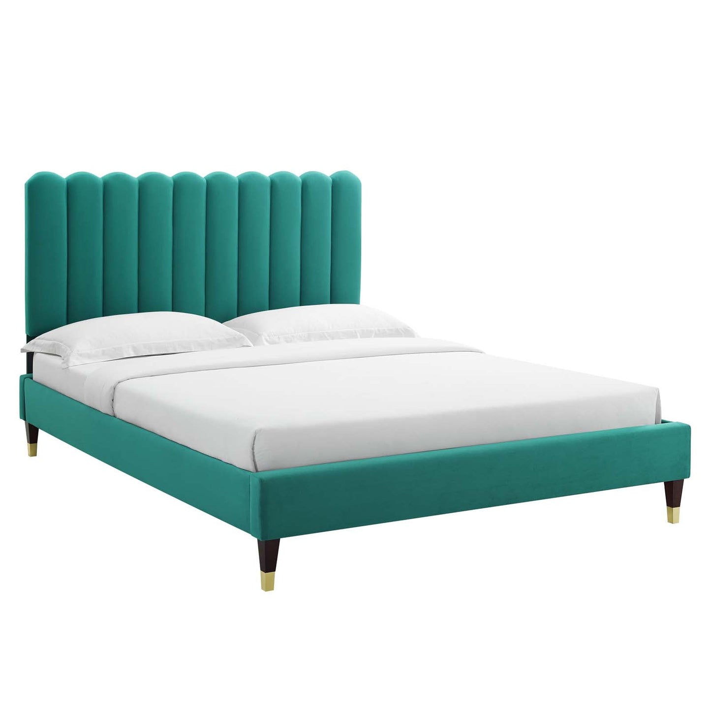 Reagan Queen Performance Velvet Platform Bed By Modway - MOD-6587 | Beds | Modishstore - 97