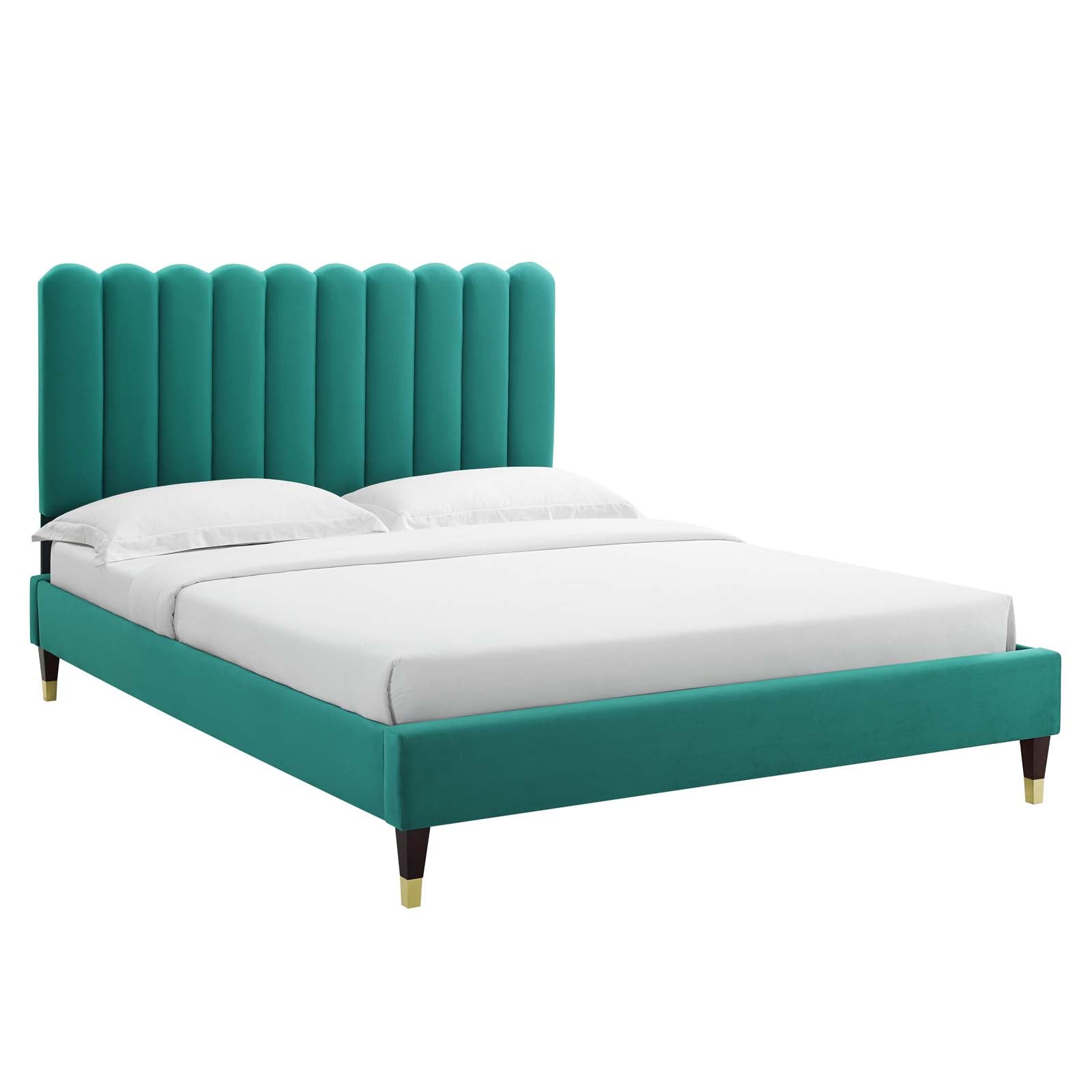 Reagan Queen Performance Velvet Platform Bed By Modway - MOD-6587 | Beds | Modishstore - 97