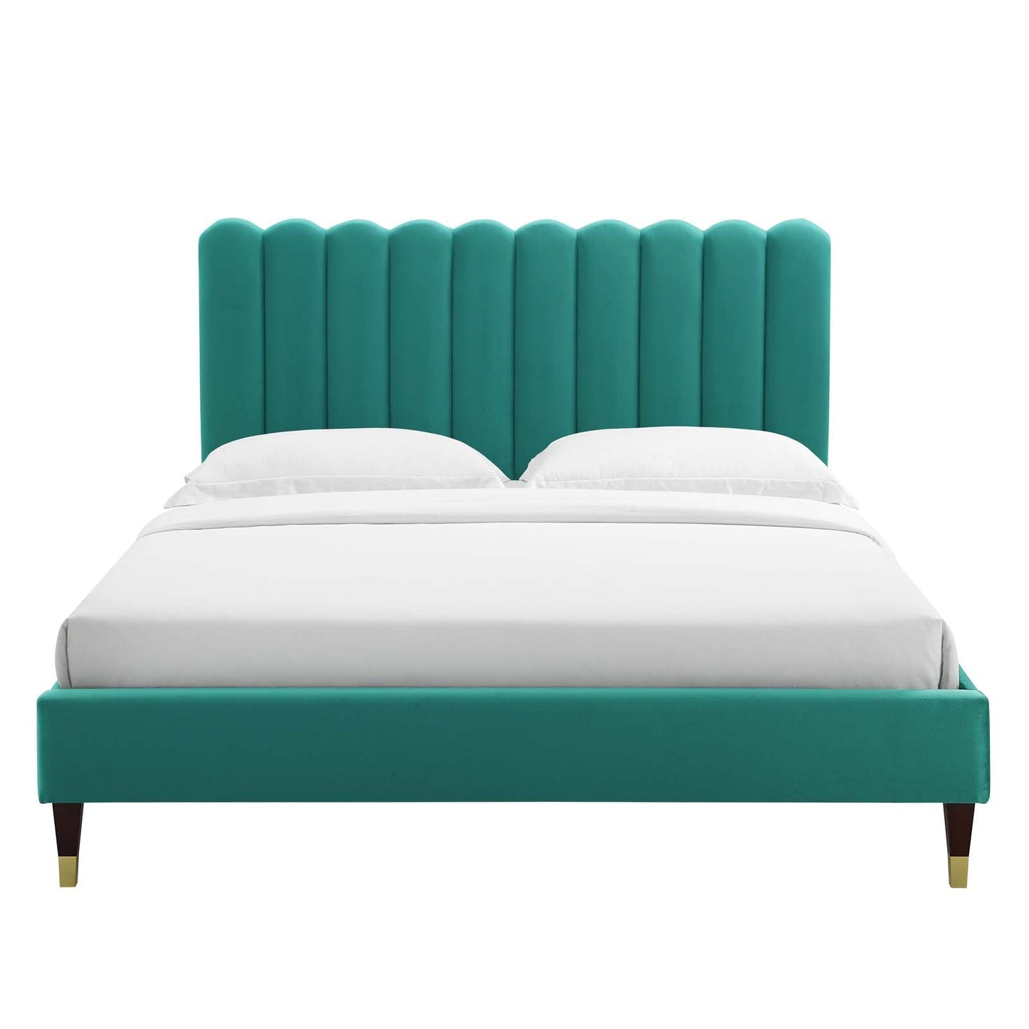 Reagan Queen Performance Velvet Platform Bed By Modway - MOD-6587 | Beds | Modishstore - 108