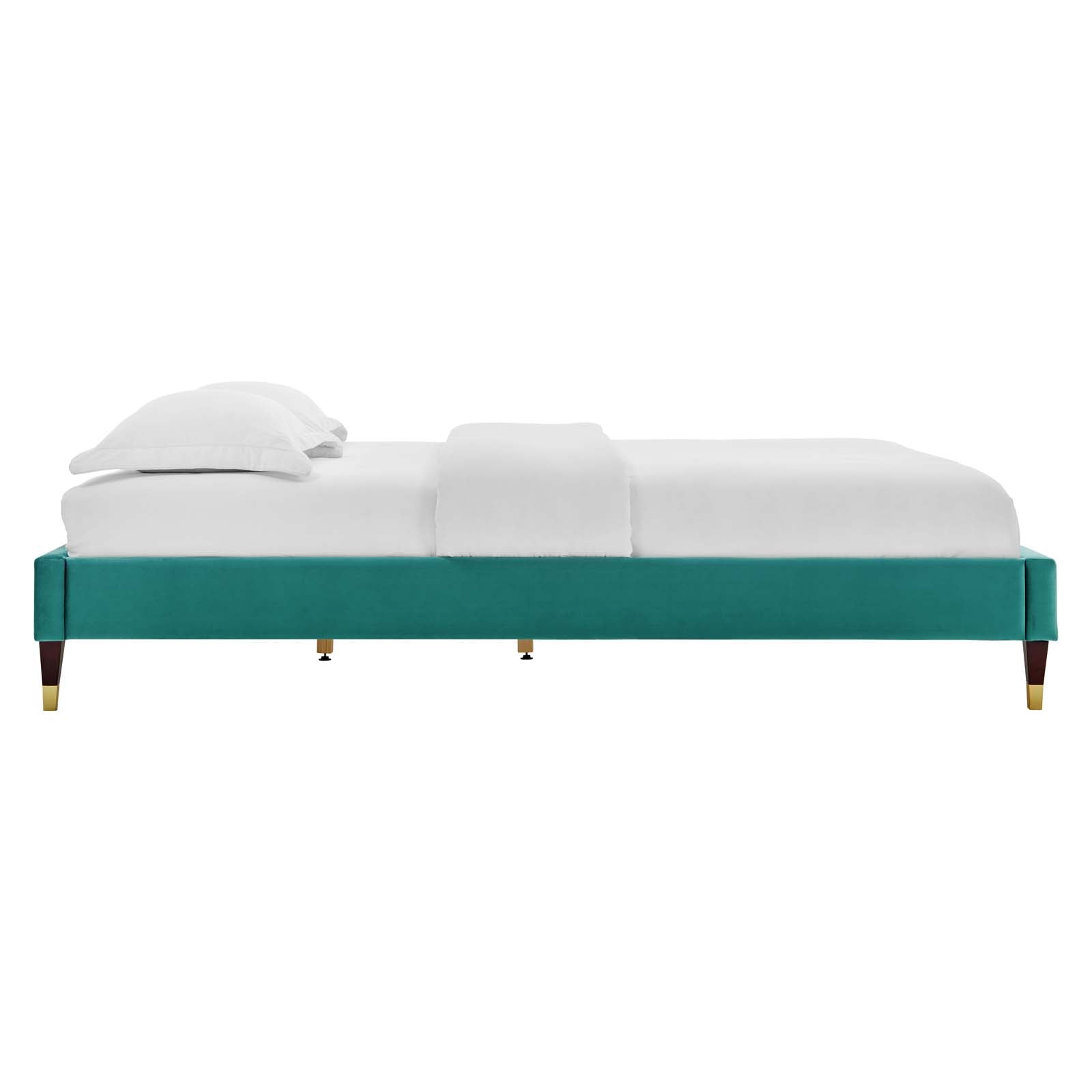 Reagan Queen Performance Velvet Platform Bed By Modway - MOD-6587 | Beds | Modishstore - 112