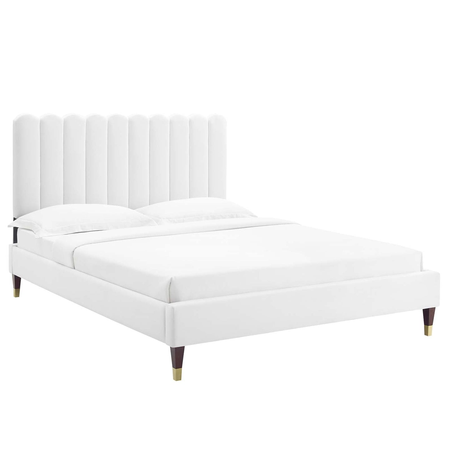 Reagan Queen Performance Velvet Platform Bed By Modway - MOD-6587 | Beds | Modishstore - 113
