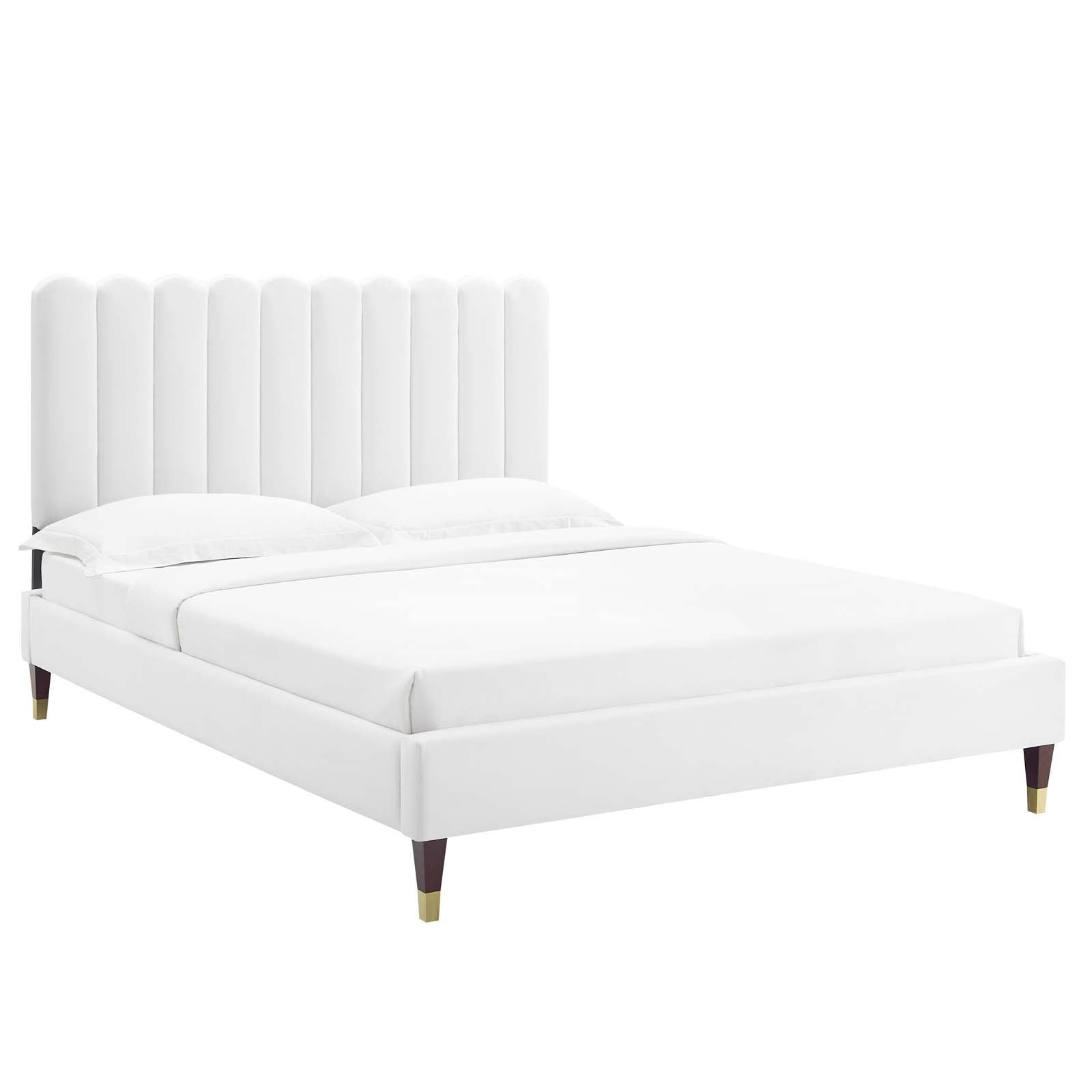 Reagan Queen Performance Velvet Platform Bed By Modway - MOD-6587 | Beds | Modishstore - 113