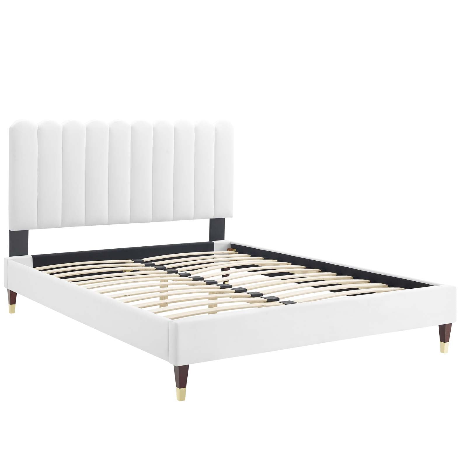 Reagan Queen Performance Velvet Platform Bed By Modway - MOD-6587 | Beds | Modishstore - 122