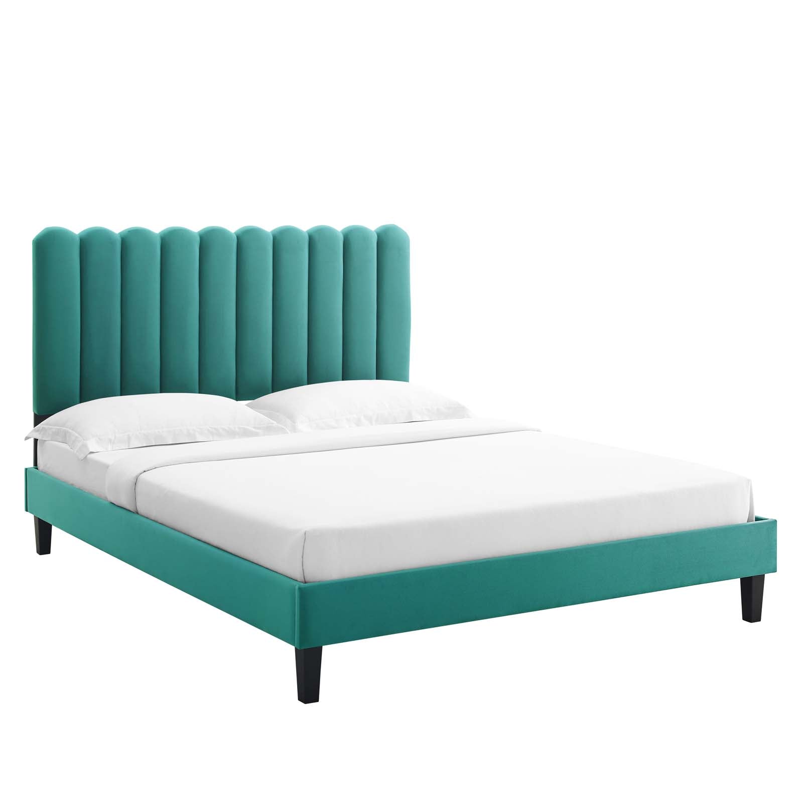 Reagan Queen Performance Velvet Platform Bed By Modway - MOD-6588 | Beds | Modishstore - 97