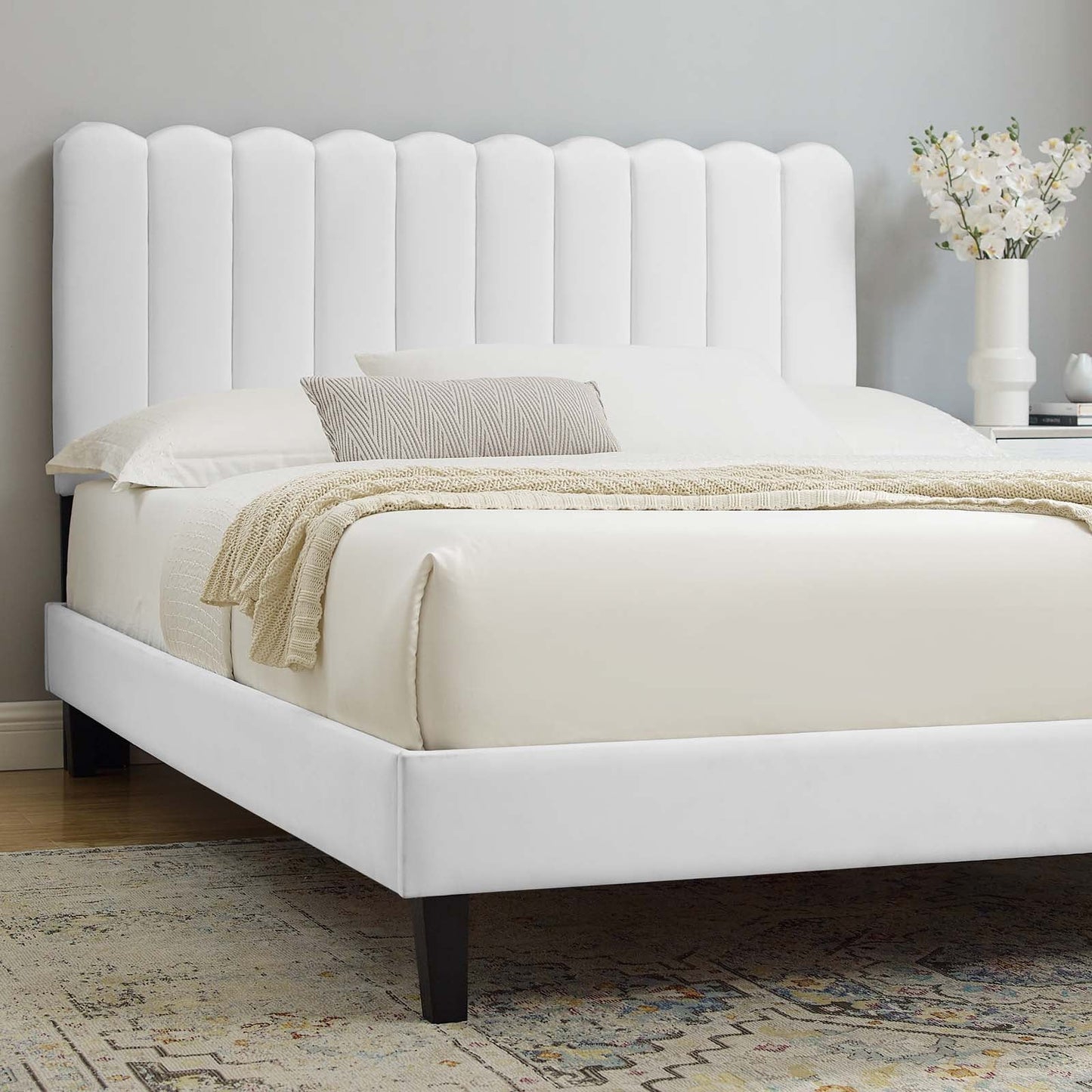Reagan Queen Performance Velvet Platform Bed By Modway - MOD-6588 | Beds | Modishstore - 120