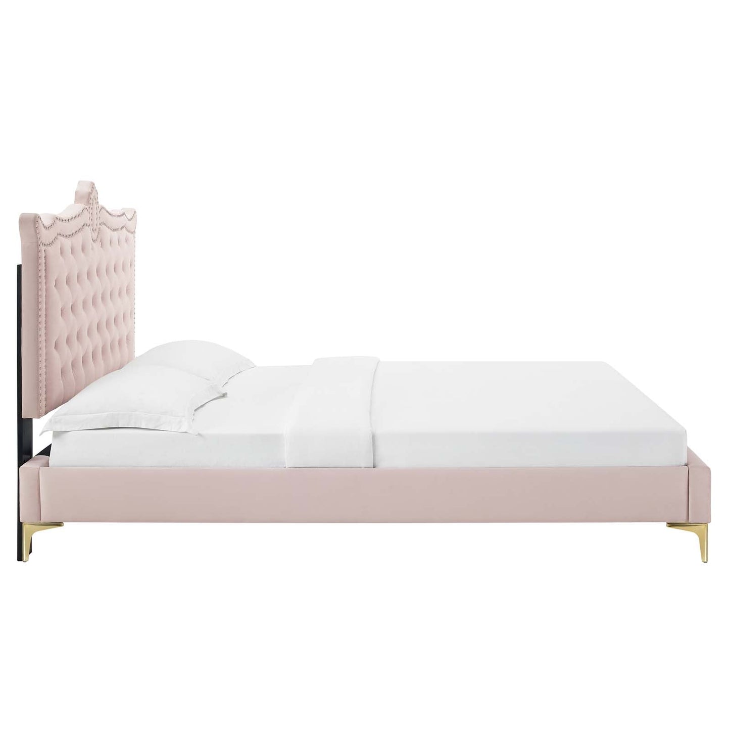 Clara Performance Velvet Queen Platform Bed By Modway - MOD-6592-CHA | Beds |  Modishstore - 60