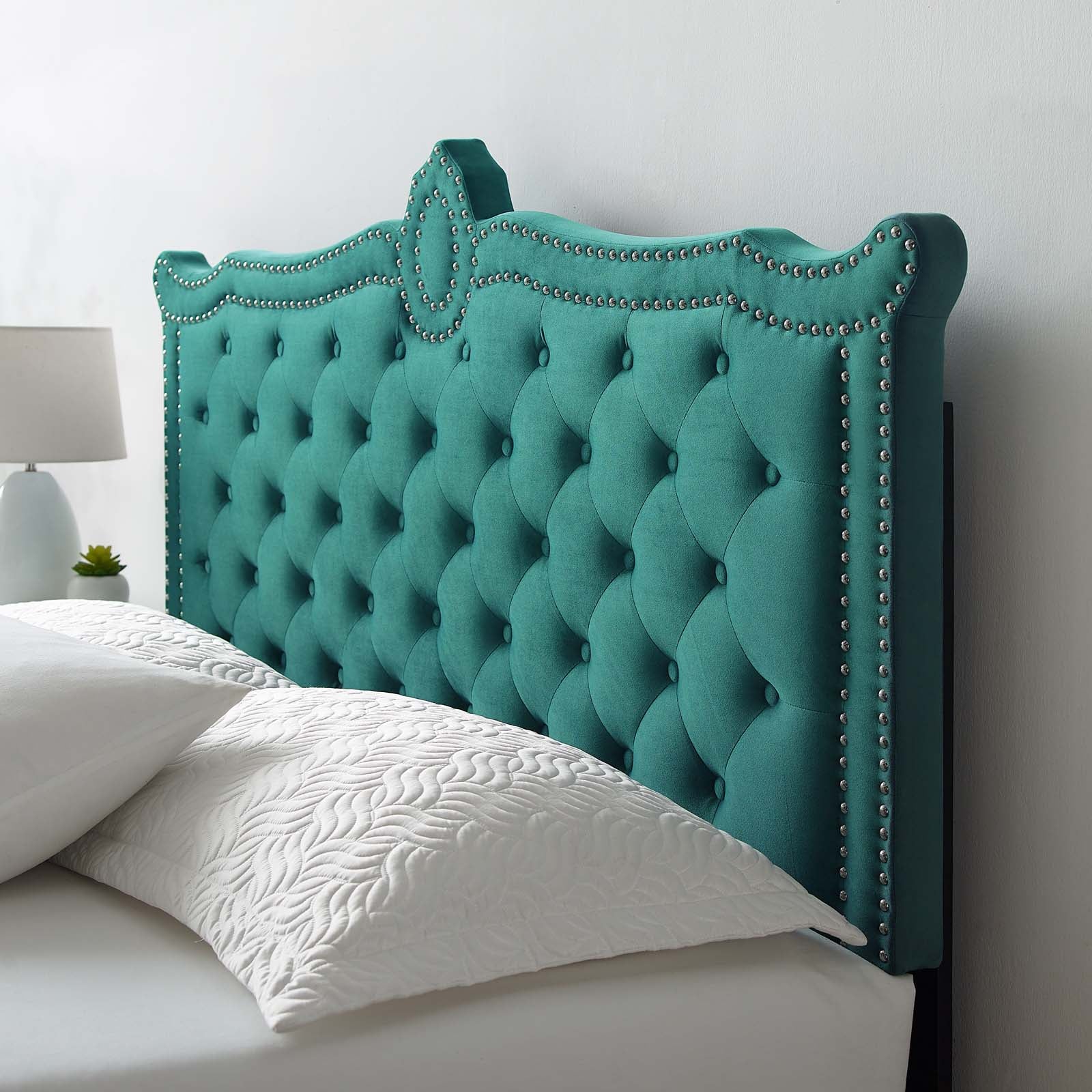 Clara Performance Velvet Queen Platform Bed By Modway - MOD-6592-CHA | Beds |  Modishstore - 75