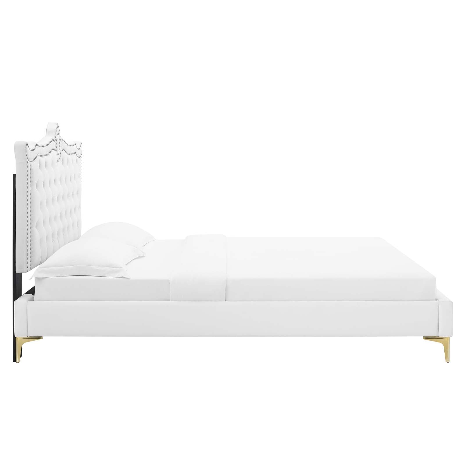 Clara Performance Velvet Queen Platform Bed By Modway - MOD-6592-CHA | Beds |  Modishstore - 82