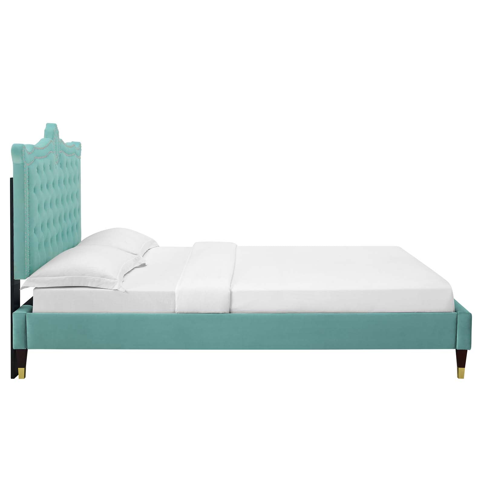 Clara Performance Velvet Queen Platform Bed By Modway - MOD-6593-CHA | Beds |  Modishstore - 38