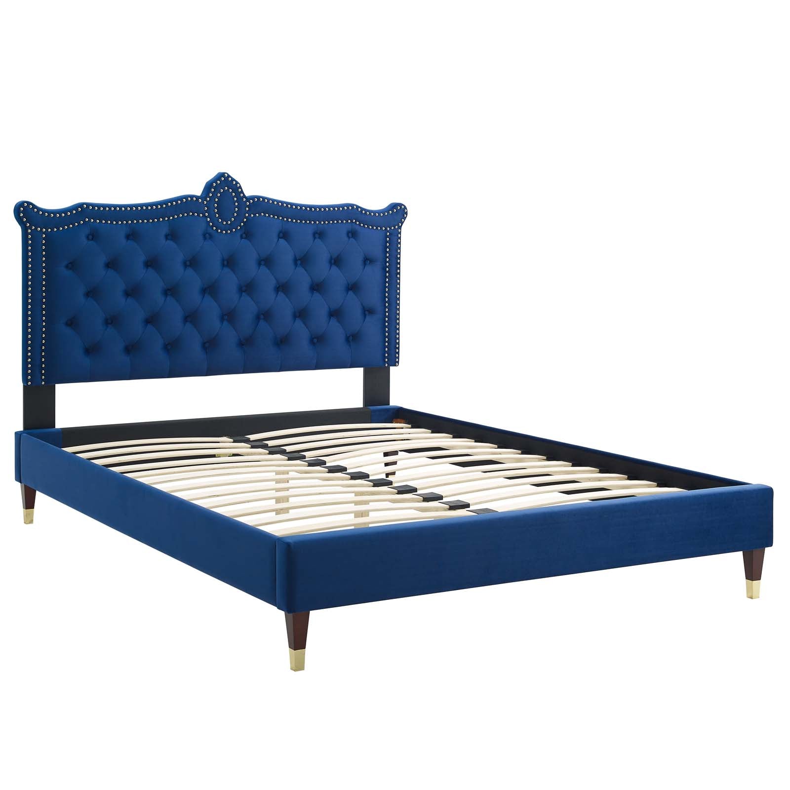 Clara Performance Velvet Queen Platform Bed By Modway - MOD-6593-CHA | Beds |  Modishstore - 50
