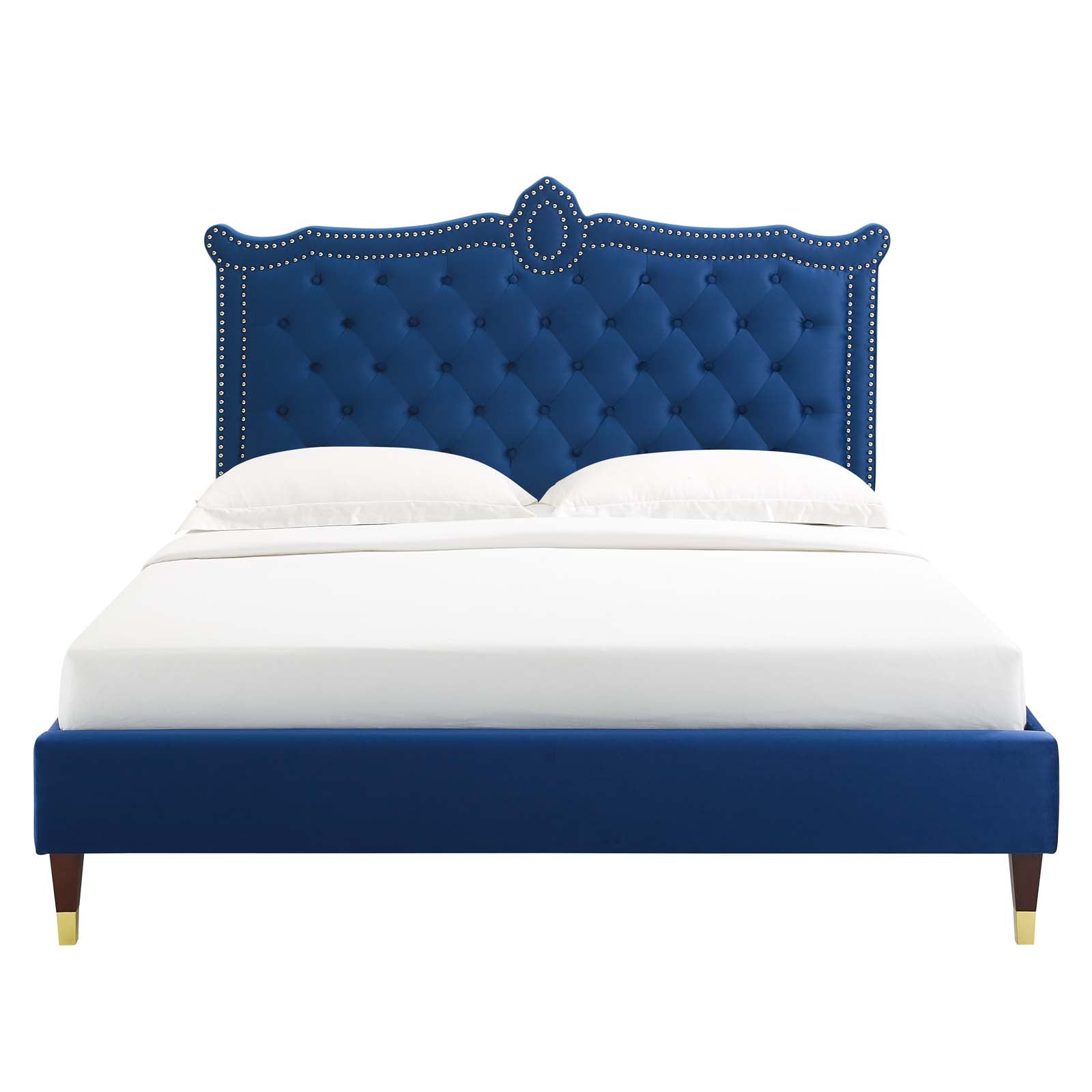 Clara Performance Velvet Queen Platform Bed By Modway - MOD-6593-CHA | Beds |  Modishstore - 52