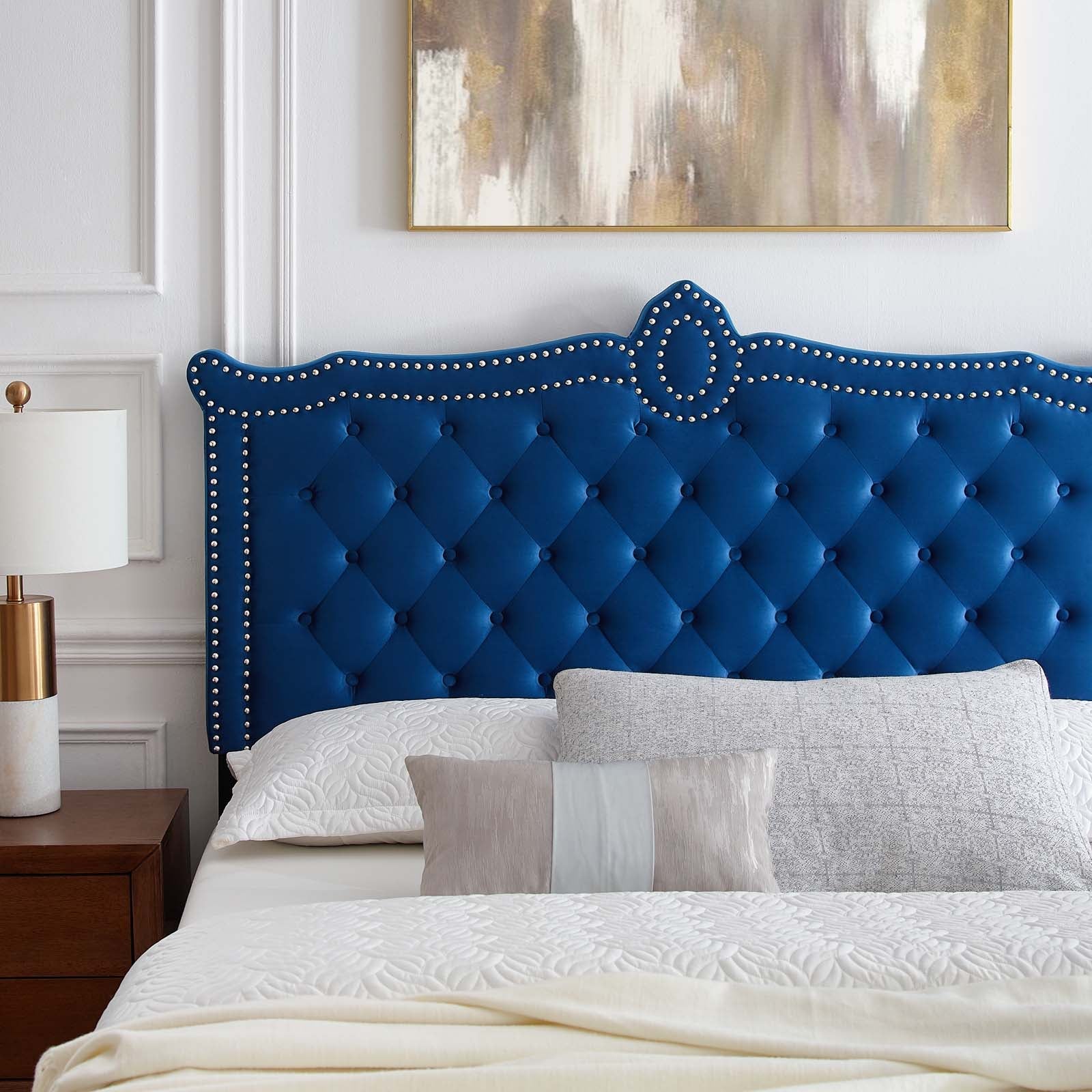 Clara Performance Velvet Queen Platform Bed By Modway - MOD-6593-CHA | Beds |  Modishstore - 53