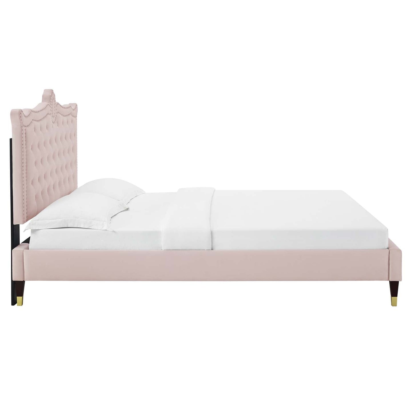 Clara Performance Velvet Queen Platform Bed By Modway - MOD-6593-CHA | Beds |  Modishstore - 60