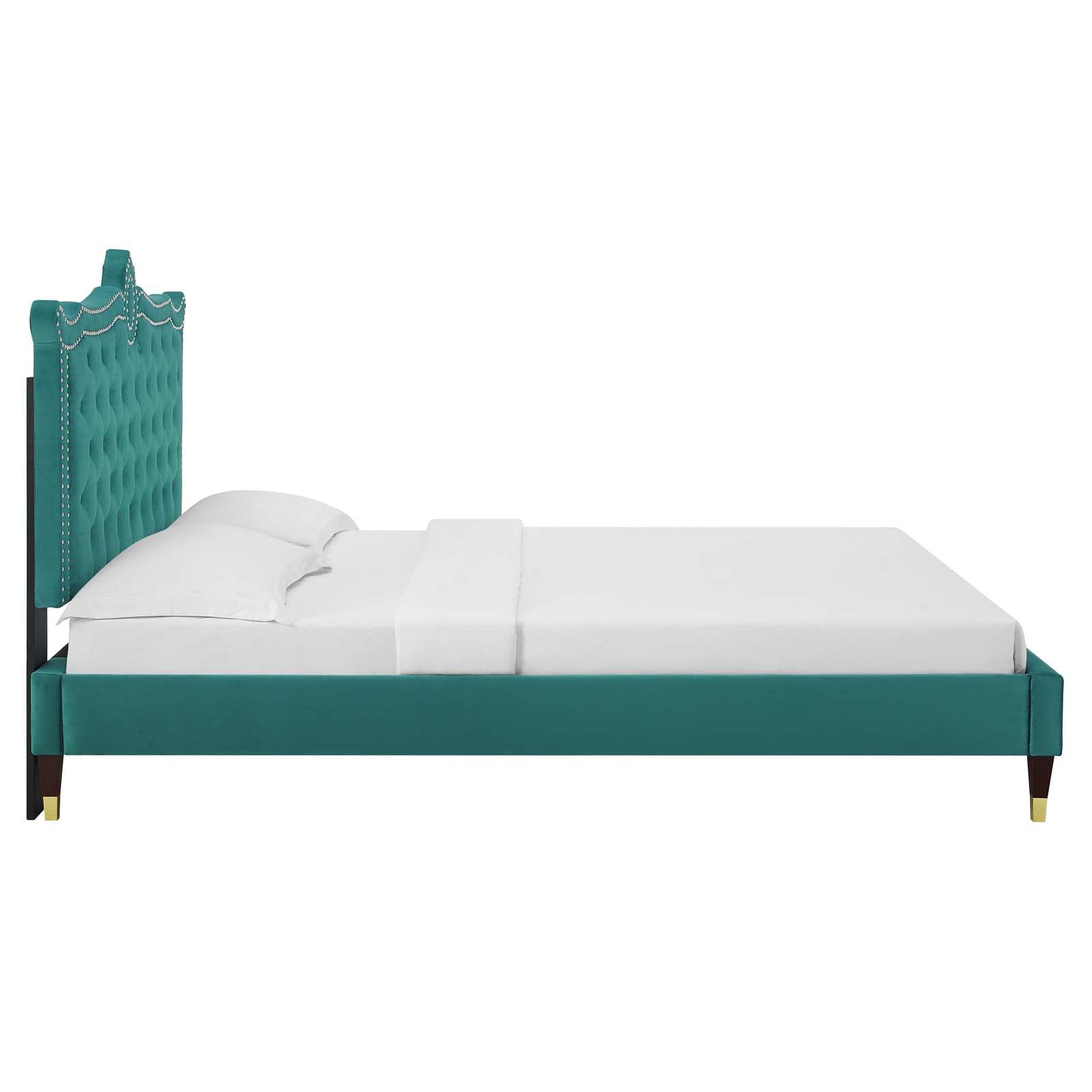 Clara Performance Velvet Queen Platform Bed By Modway - MOD-6593-CHA | Beds |  Modishstore - 71