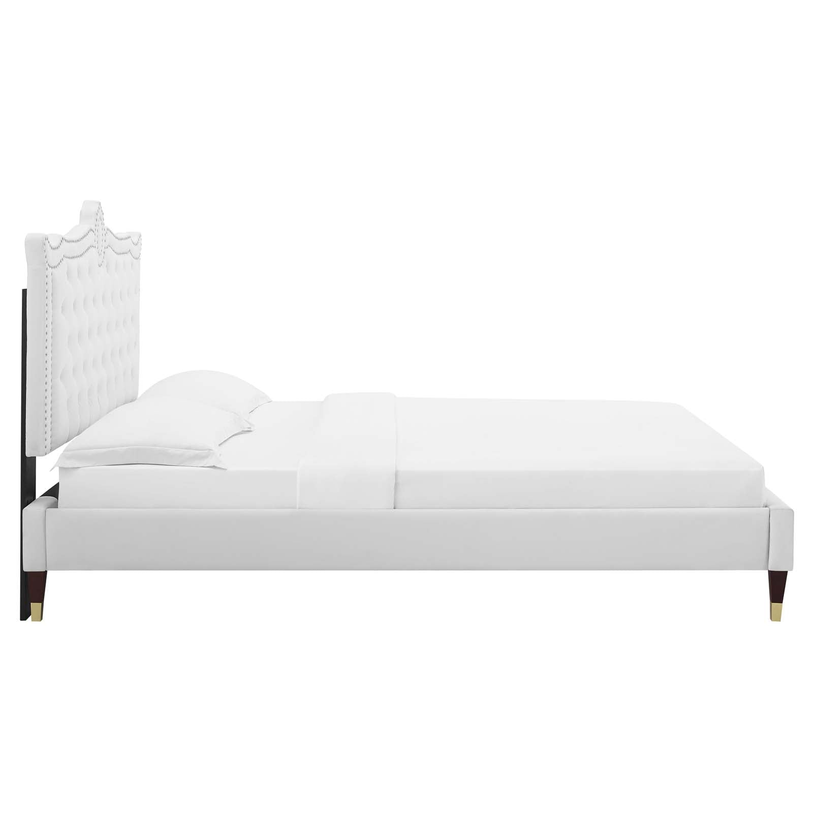 Clara Performance Velvet Queen Platform Bed By Modway - MOD-6593-CHA | Beds |  Modishstore - 82
