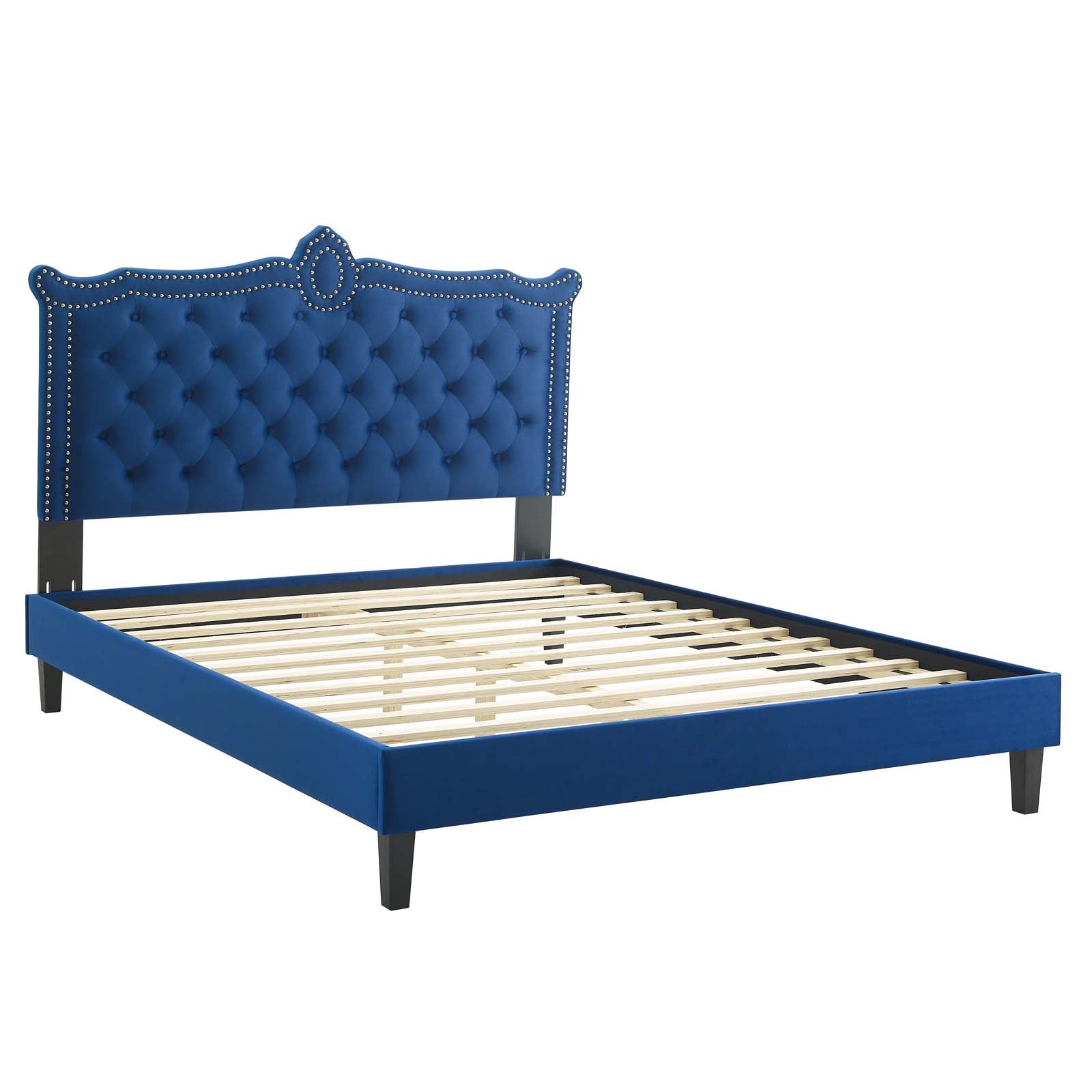 Clara Performance Velvet Queen Platform Bed By Modway - MOD-6594-CHA | Beds |  Modishstore - 50