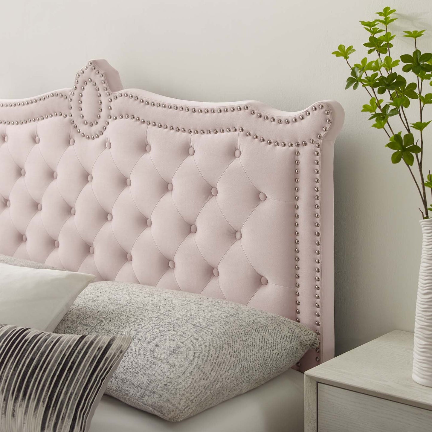 Clara Performance Velvet Queen Platform Bed By Modway - MOD-6594-CHA | Beds |  Modishstore - 64