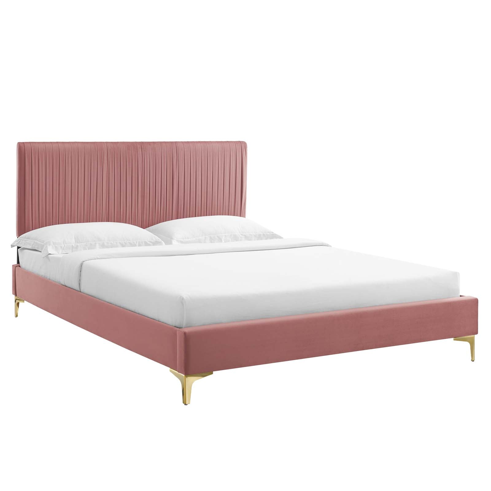Modway Peyton Performance Velvet Queen Platform Bed | Beds | Modishstore-9