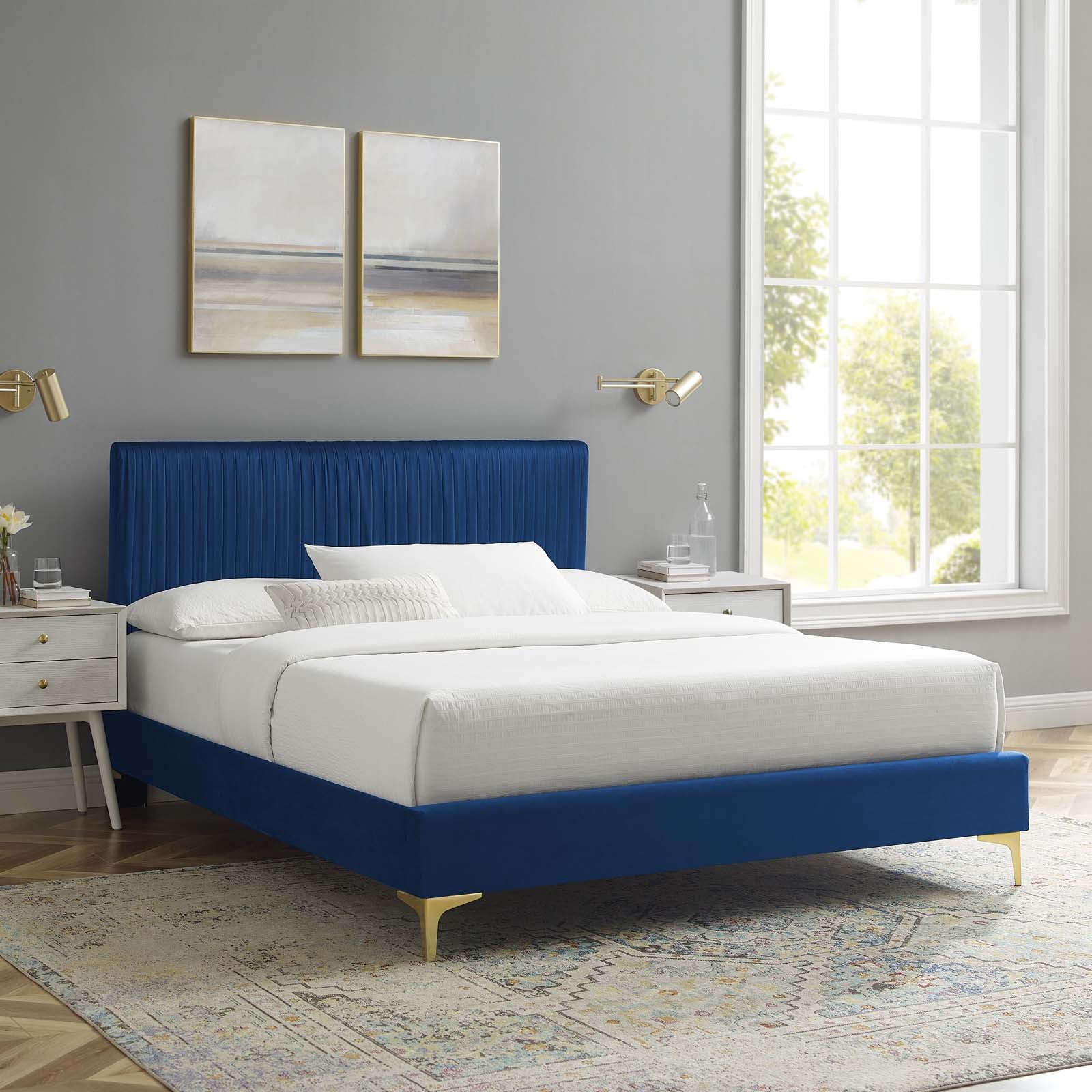 Modway Peyton Performance Velvet Queen Platform Bed | Beds | Modishstore-27