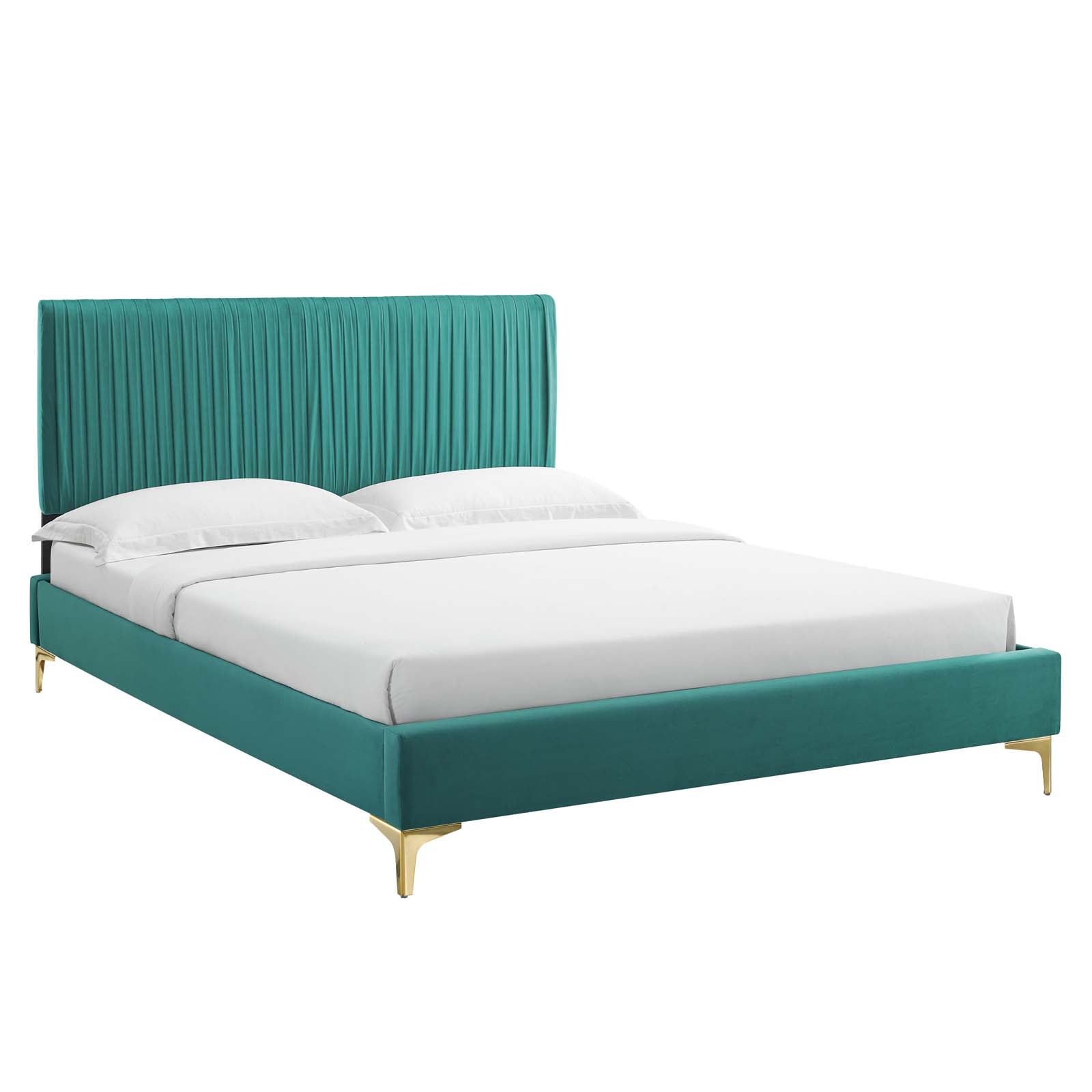 Modway Peyton Performance Velvet Queen Platform Bed | Beds | Modishstore-45
