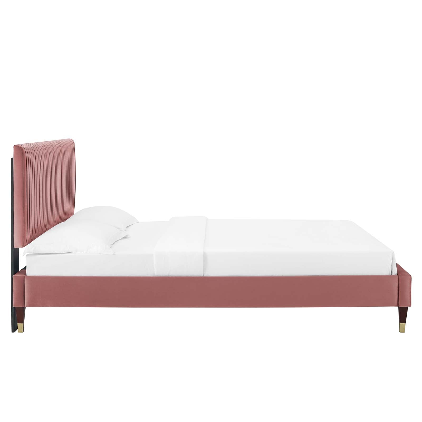 Modway Peyton Performance Velvet Queen Platform Bed | Beds | Modishstore-13