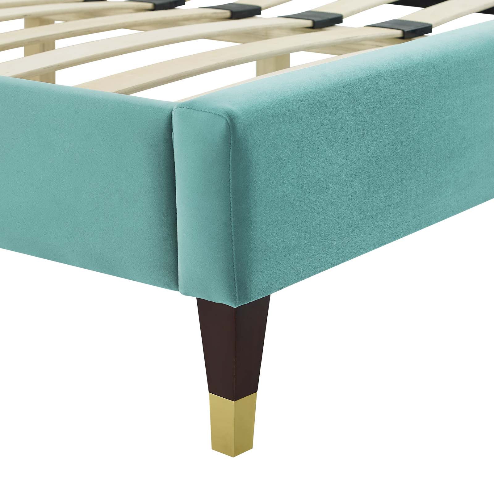 Modway Peyton Performance Velvet Queen Platform Bed | Beds | Modishstore-28