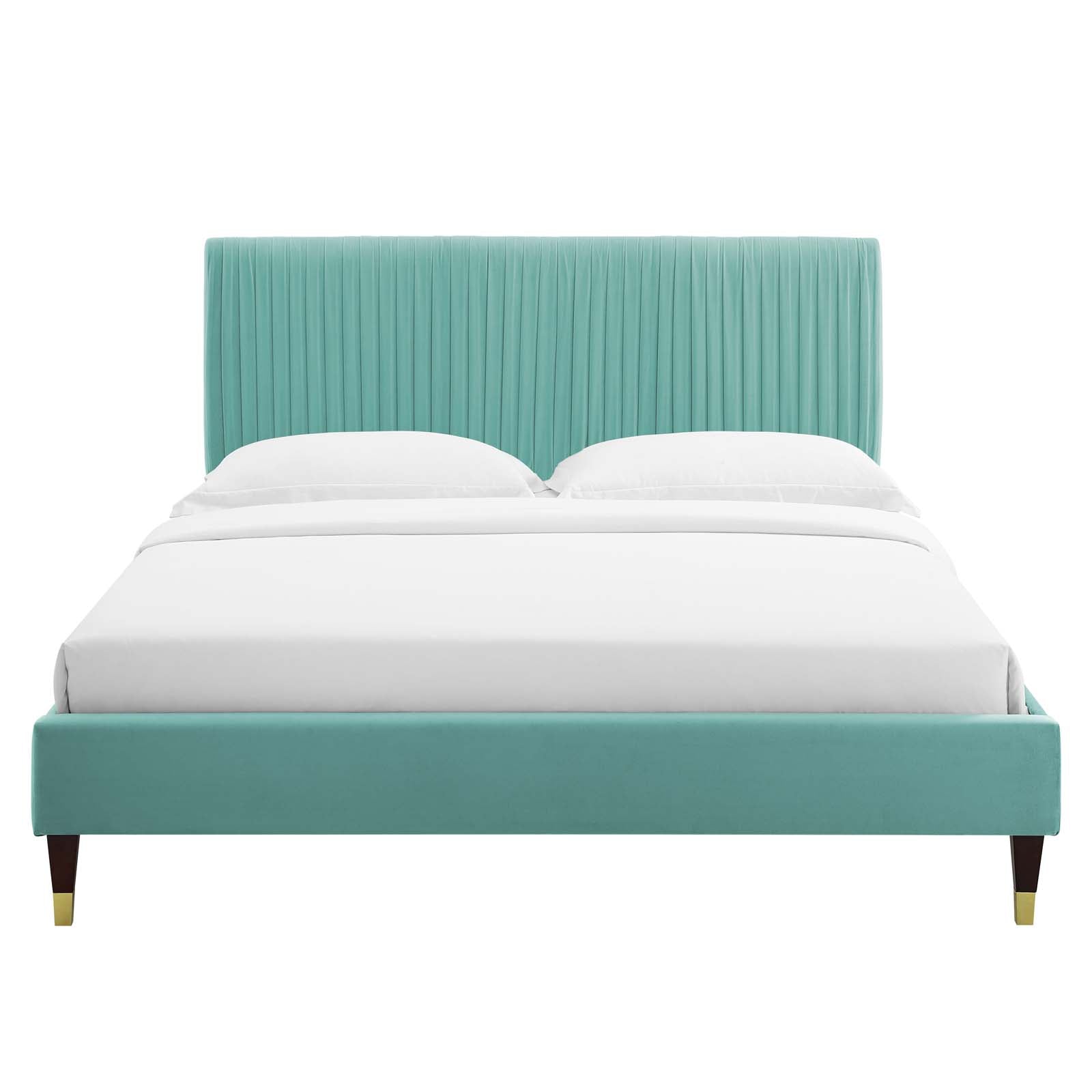 Modway Peyton Performance Velvet Queen Platform Bed | Beds | Modishstore-31