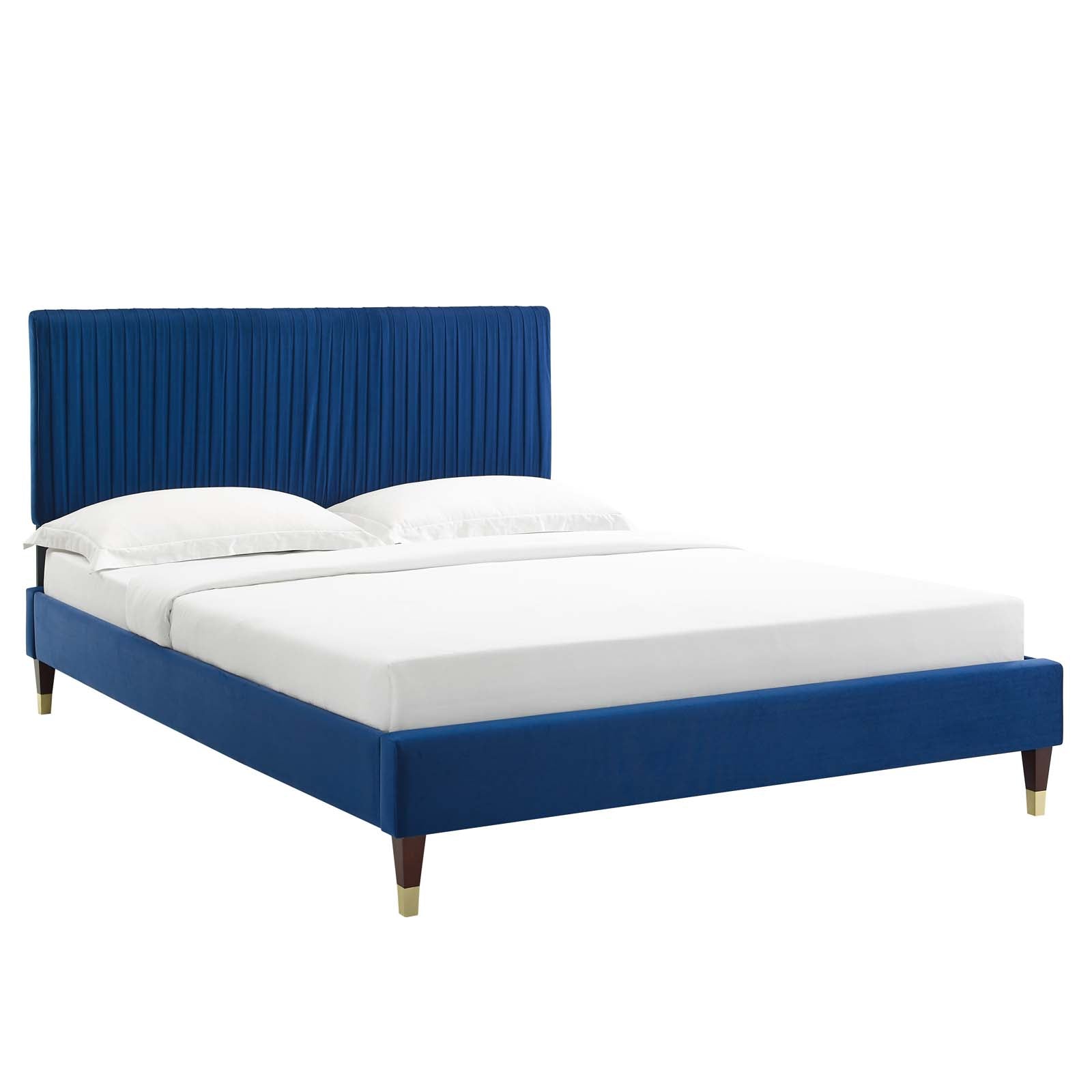 Modway Peyton Performance Velvet Queen Platform Bed | Beds | Modishstore-34