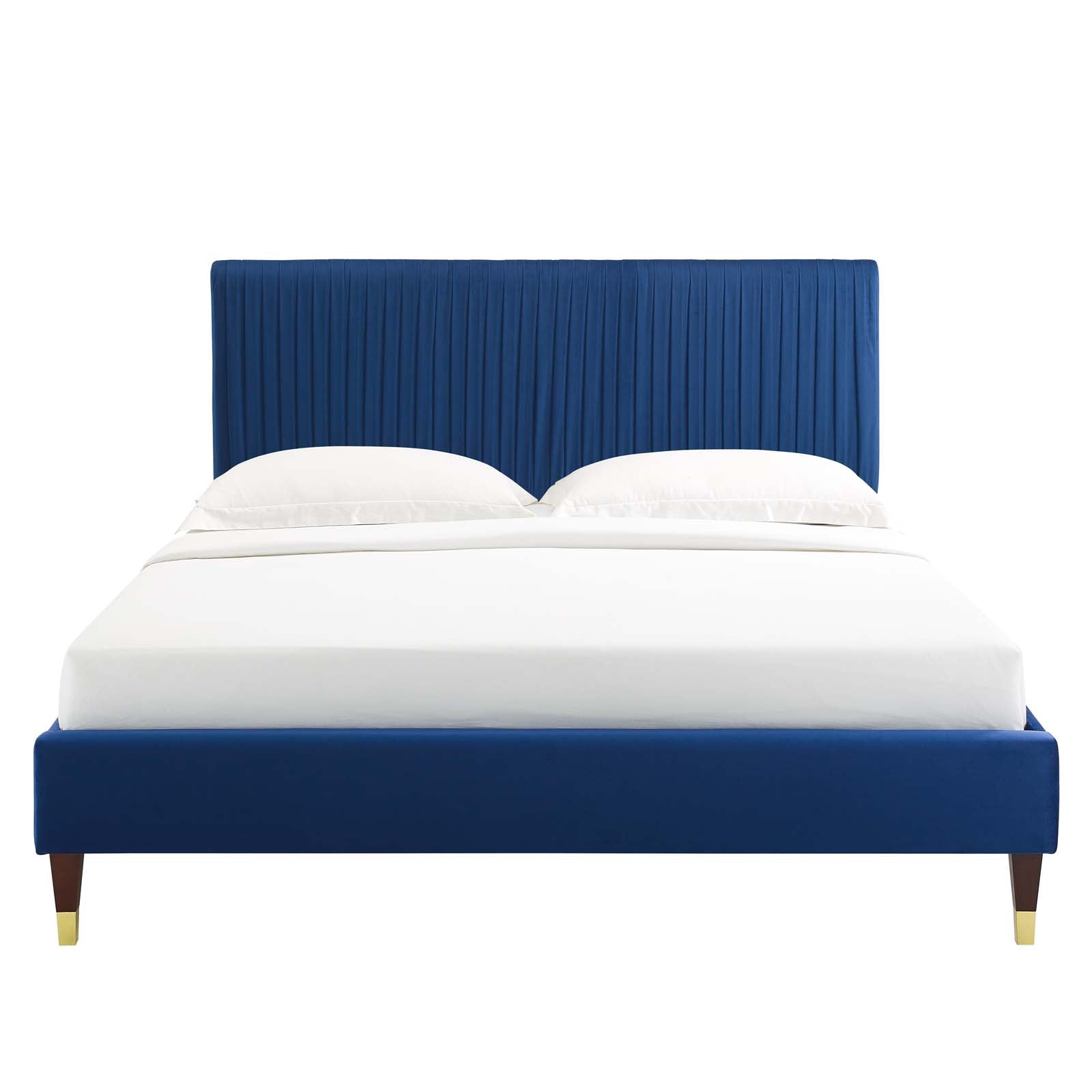 Modway Peyton Performance Velvet Queen Platform Bed | Beds | Modishstore-38