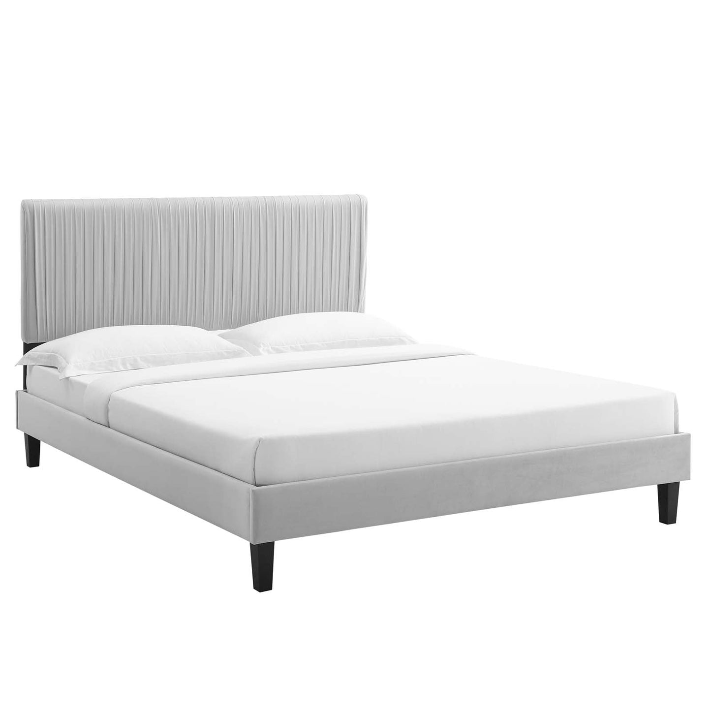 Modway Peyton Performance Velvet Queen Platform Bed | Beds | Modishstore-16