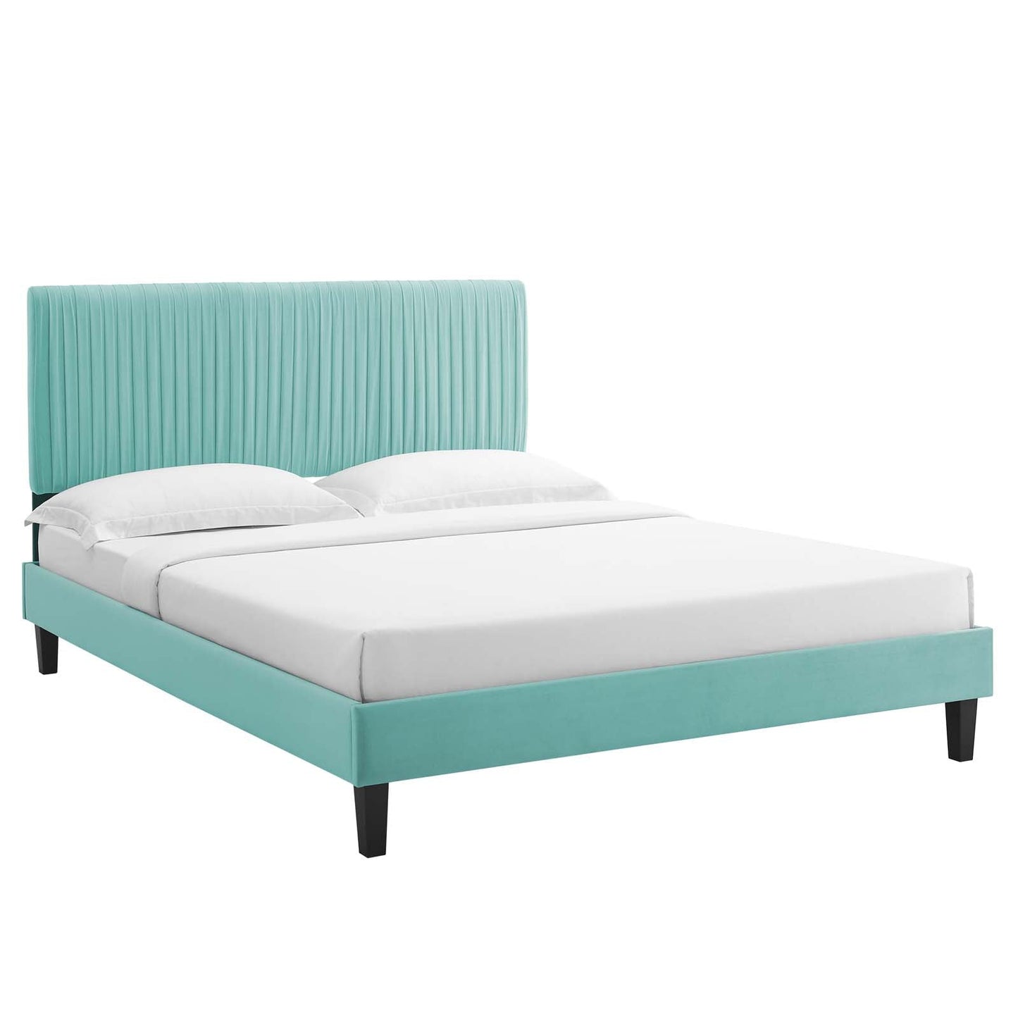 Modway Peyton Performance Velvet Queen Platform Bed | Beds | Modishstore-23