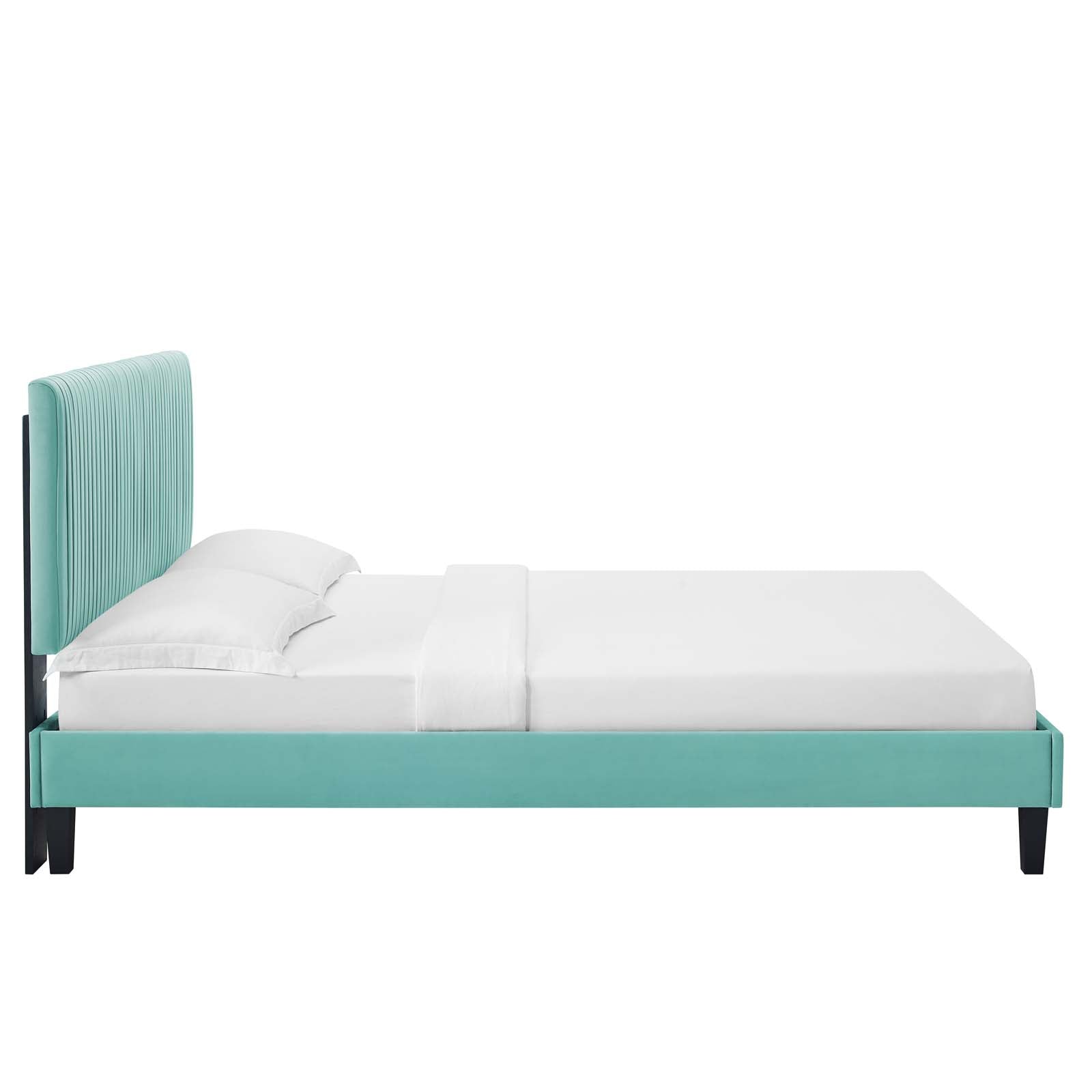 Modway Peyton Performance Velvet Queen Platform Bed | Beds | Modishstore-26