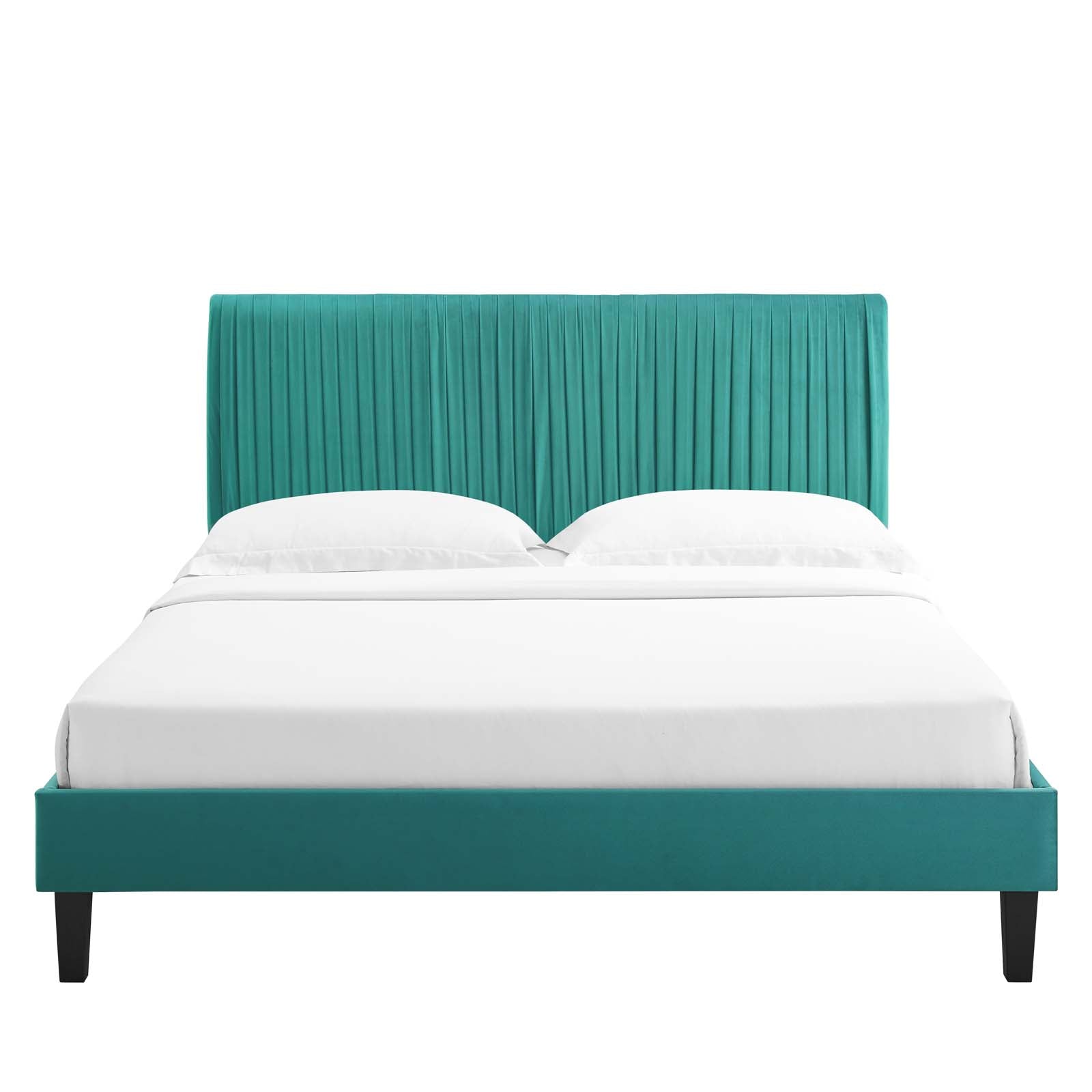 Modway Peyton Performance Velvet Queen Platform Bed | Beds | Modishstore-48