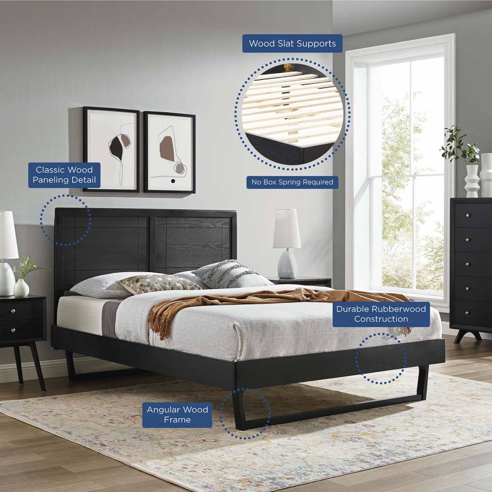 Modway Marlee King Wood Platform Bed With Angular Frame | Beds | Modishstore-11