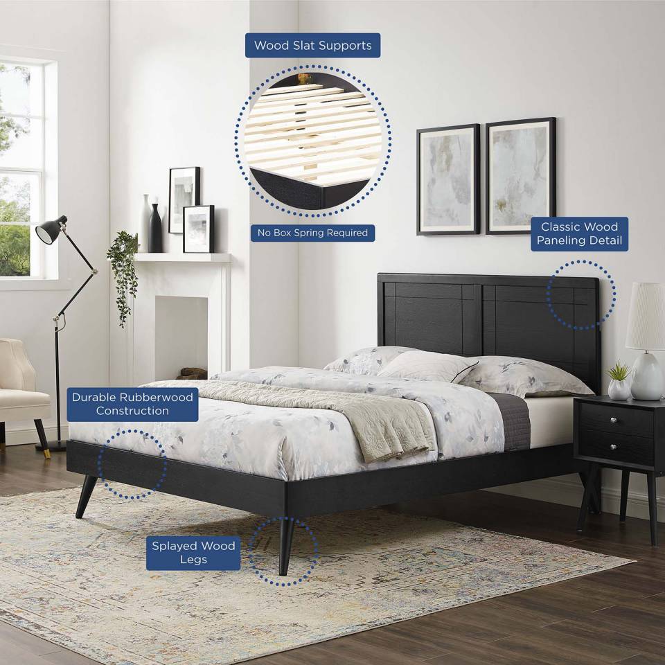 Modway Marlee Full Wood Platform Bed With Splayed Legs | Beds | Modishstore-11