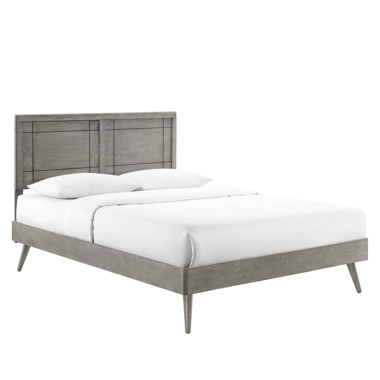 Modway Marlee King Wood Platform Bed With Splayed Legs | Beds | Modishstore-12