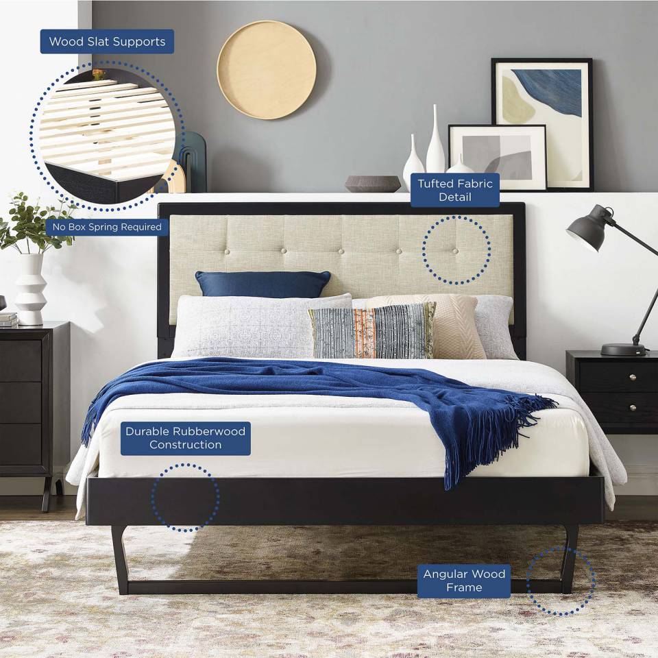Modway Willow King Wood Platform Bed With Angular Frame | Beds | Modishstore-11