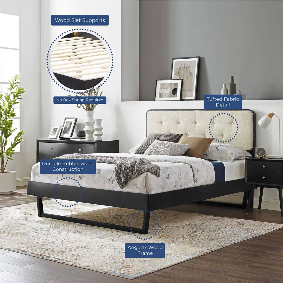 Modway Bridgette Full Wood Platform Bed With Angular Frame | Beds | 