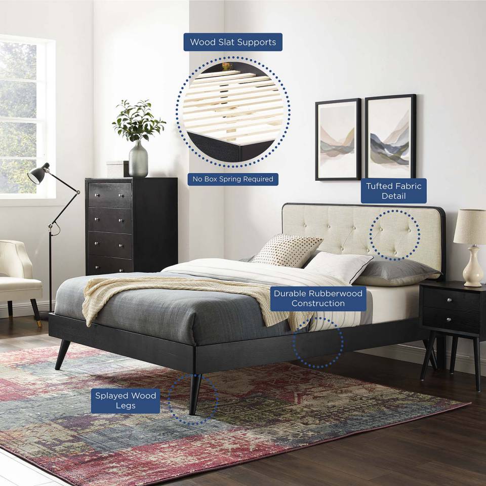 Modway Bridgette Full Wood Platform Bed With Splayed Legs | Beds | 