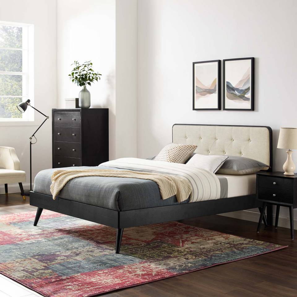 Modway Bridgette Full Wood Platform Bed With Splayed Legs | Beds