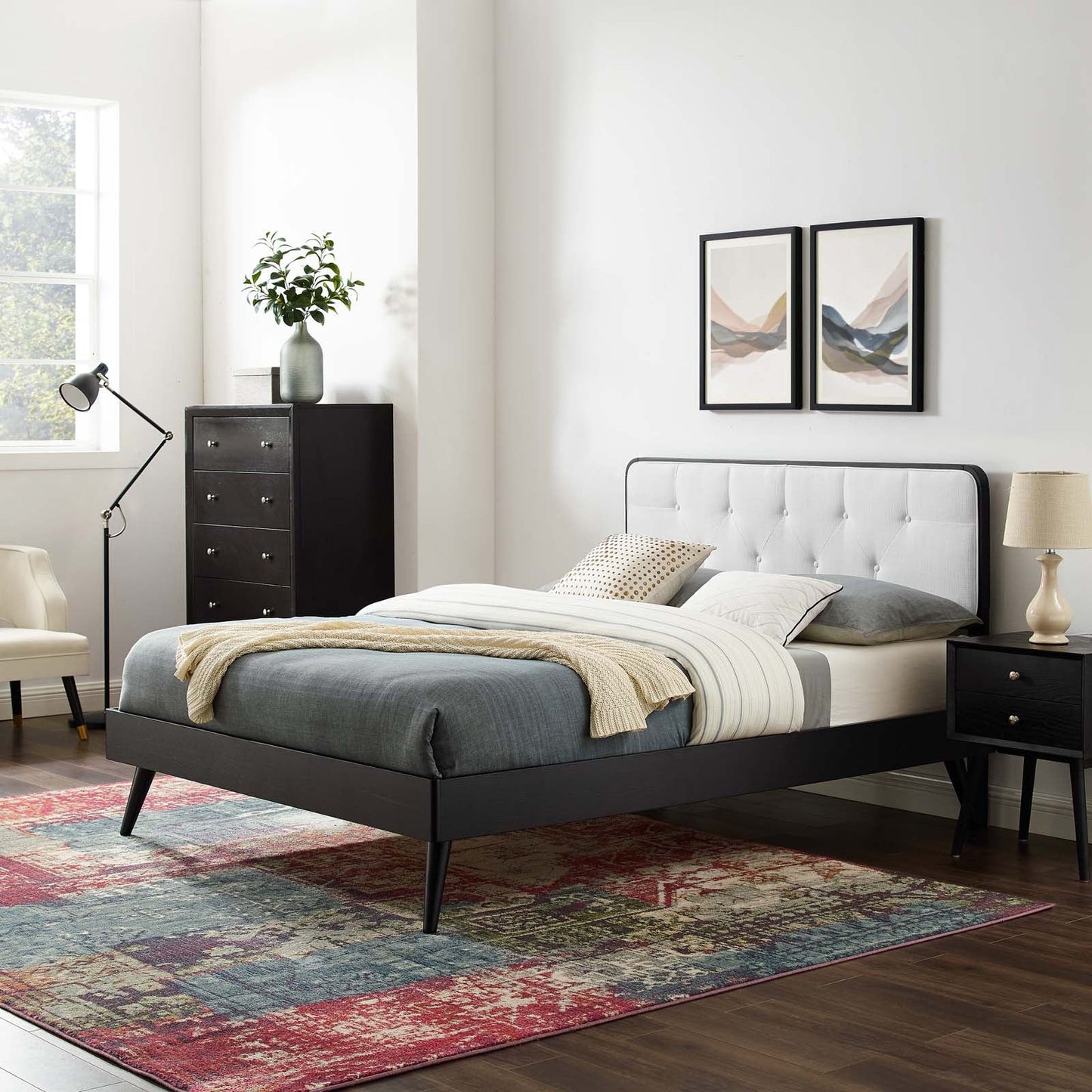 Modway Bridgette Full Wood Platform Bed With Splayed Legs - MOD-6646