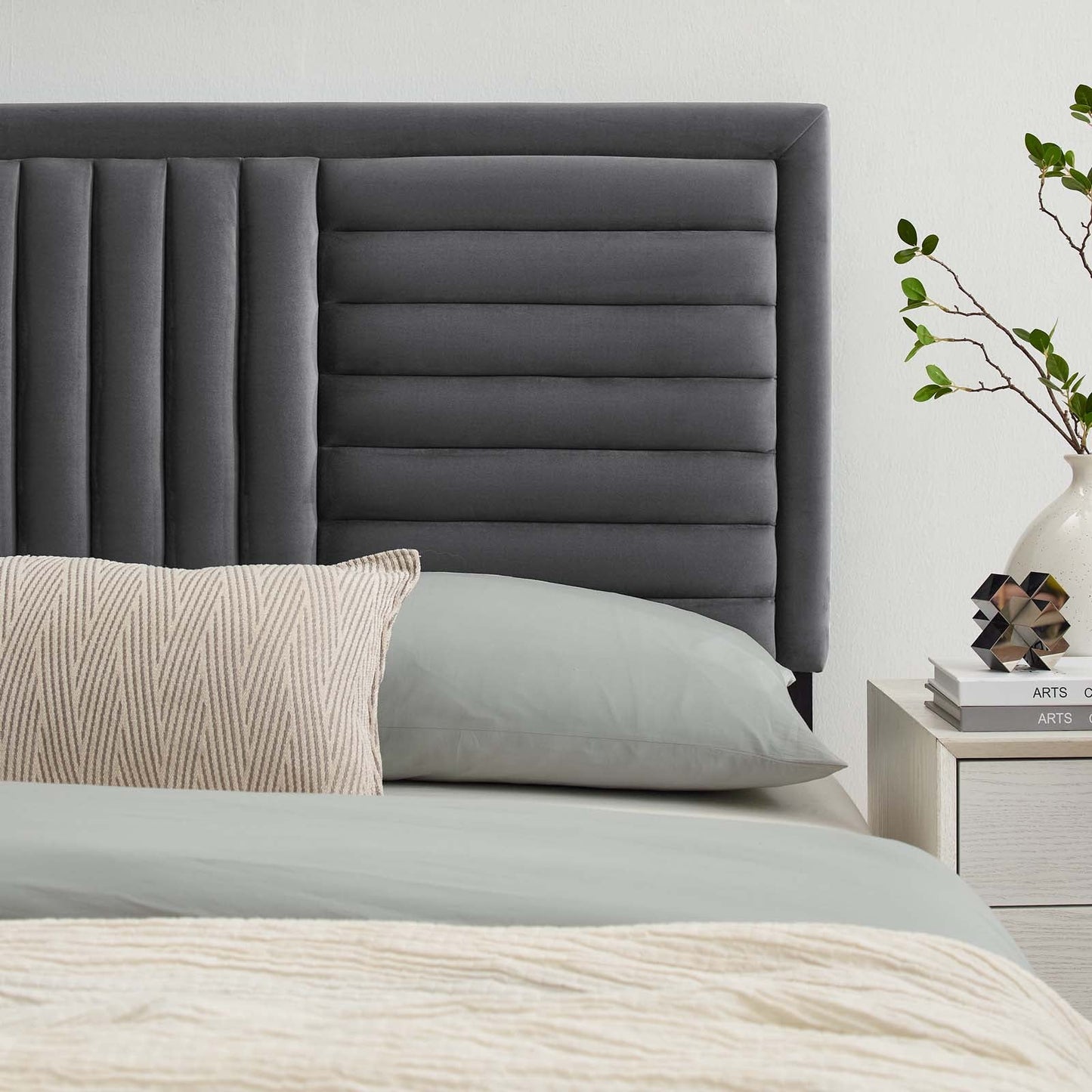 Believe Channel Tufted Performance Velvet Twin Headboard By Modway - MOD-6664 | Headboards