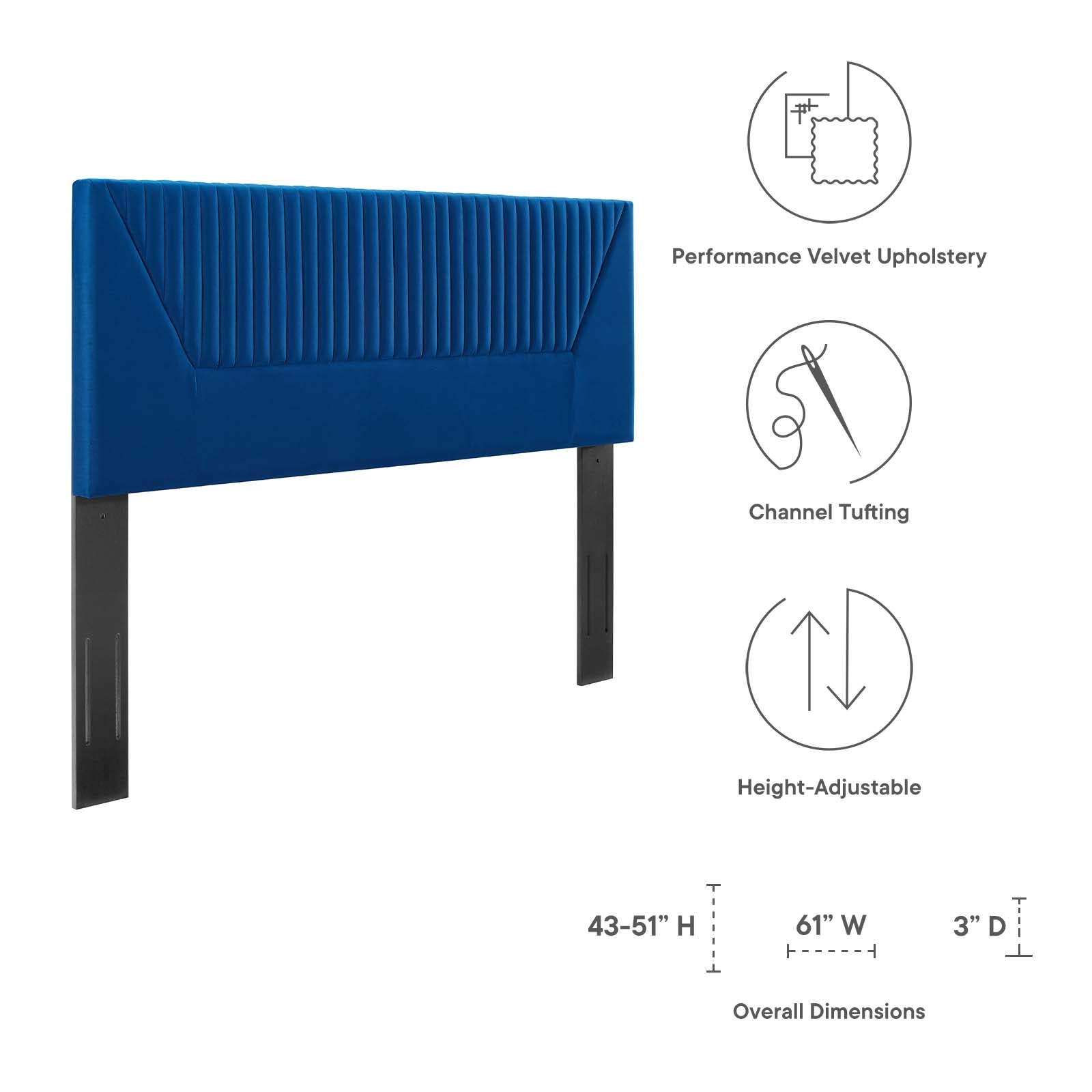 Patience Channel Tufted Performance Velvet Full/Queen Headboard By Modway - MOD-6668 | Headboards | Modishstore - 21
