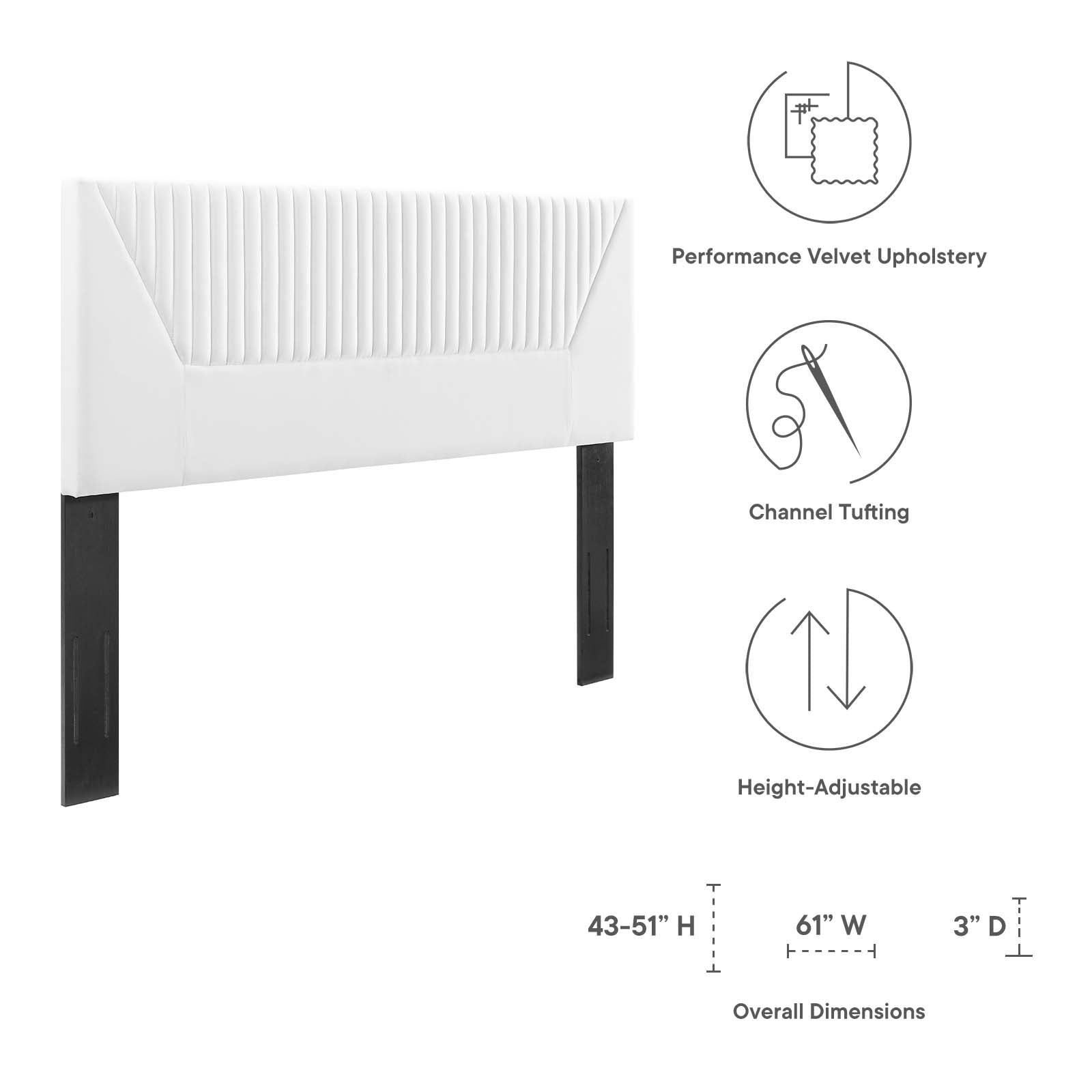 Patience Channel Tufted Performance Velvet Full/Queen Headboard By Modway - MOD-6668 | Headboards | Modishstore - 29